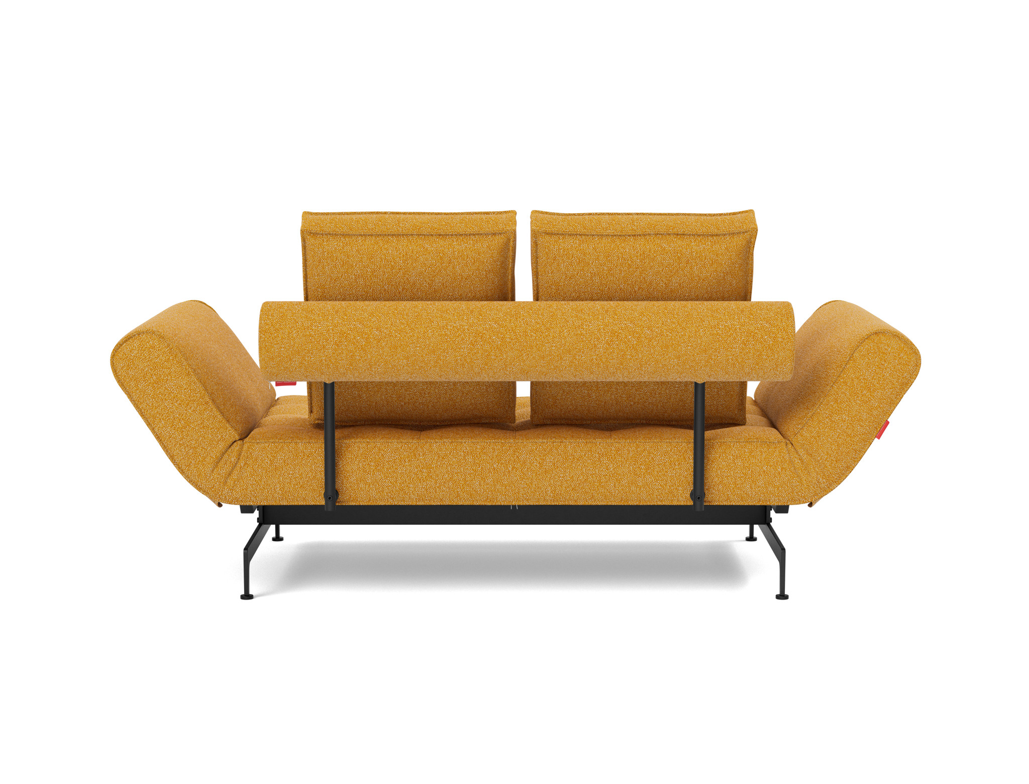 Tagesbett Ghia Boucle Skandi 536-Ochre Beine Laser schwarz