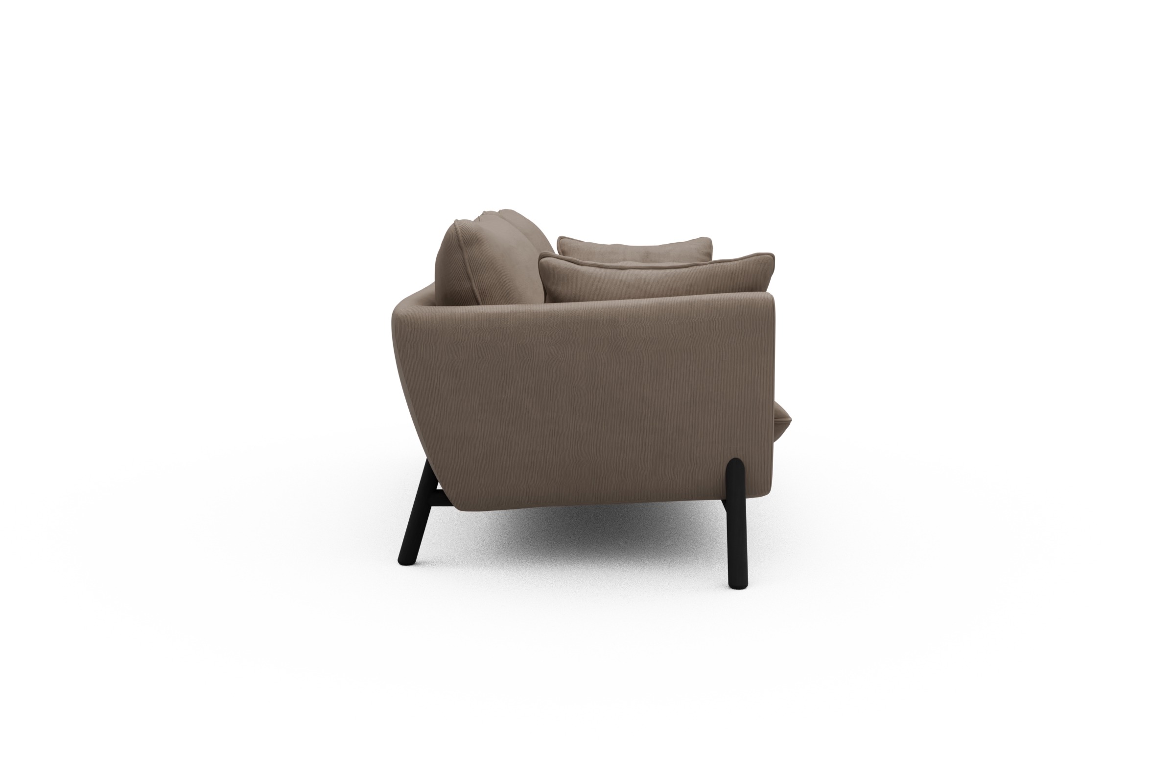 Sofa Emil 2-Sitzer Beinfarbe Eiche Schwarz Cordufine-Beige