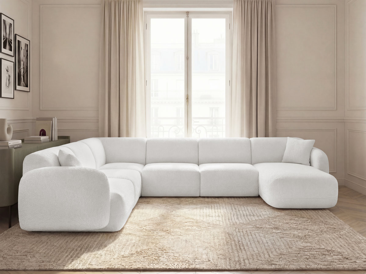Bobochic Anda Wohnlandschaft Chenille Weiß Ecke links