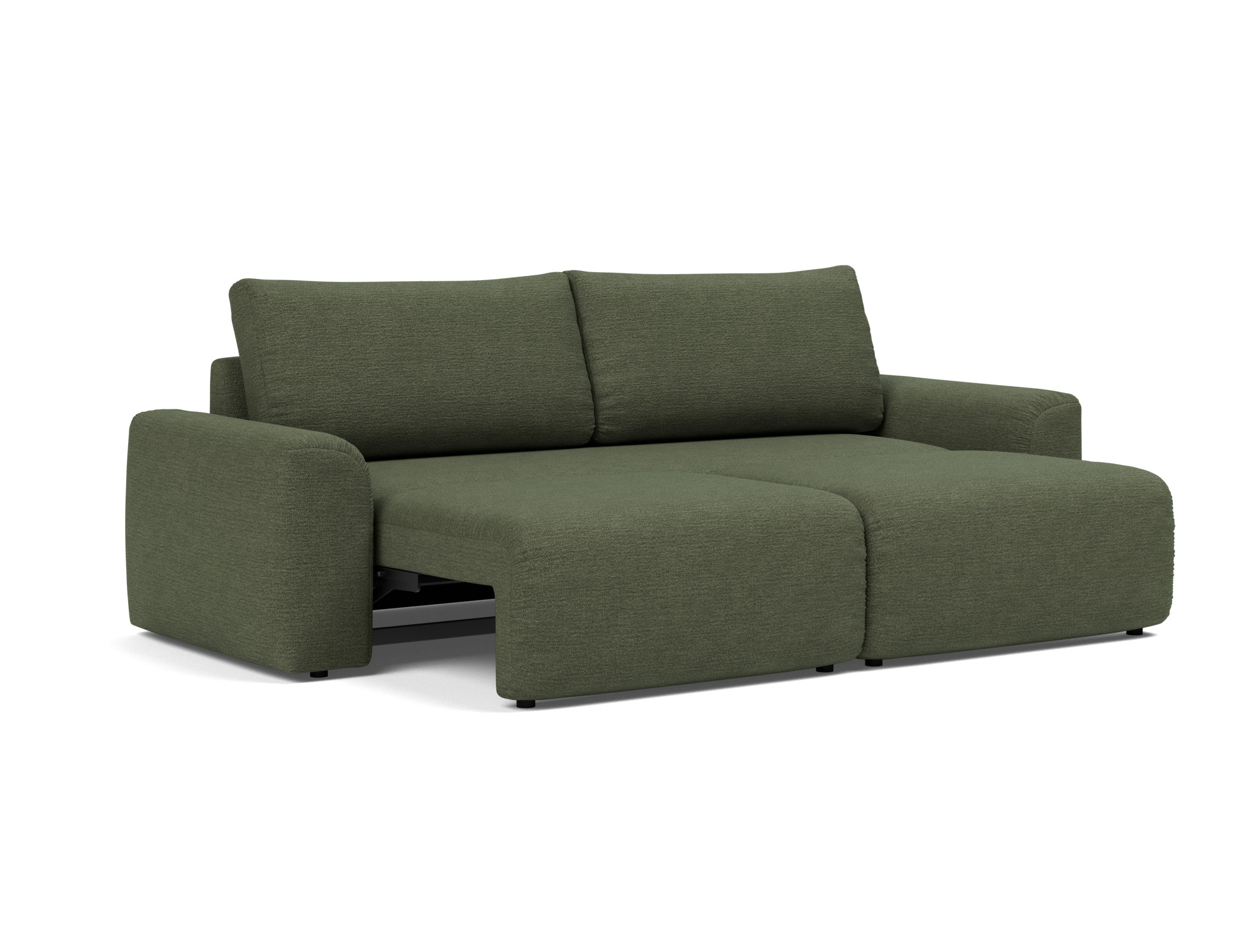 Schlafsofa Norum mit Chunky-Armlehnen Strukturierter Stoff Taura 353-Forest