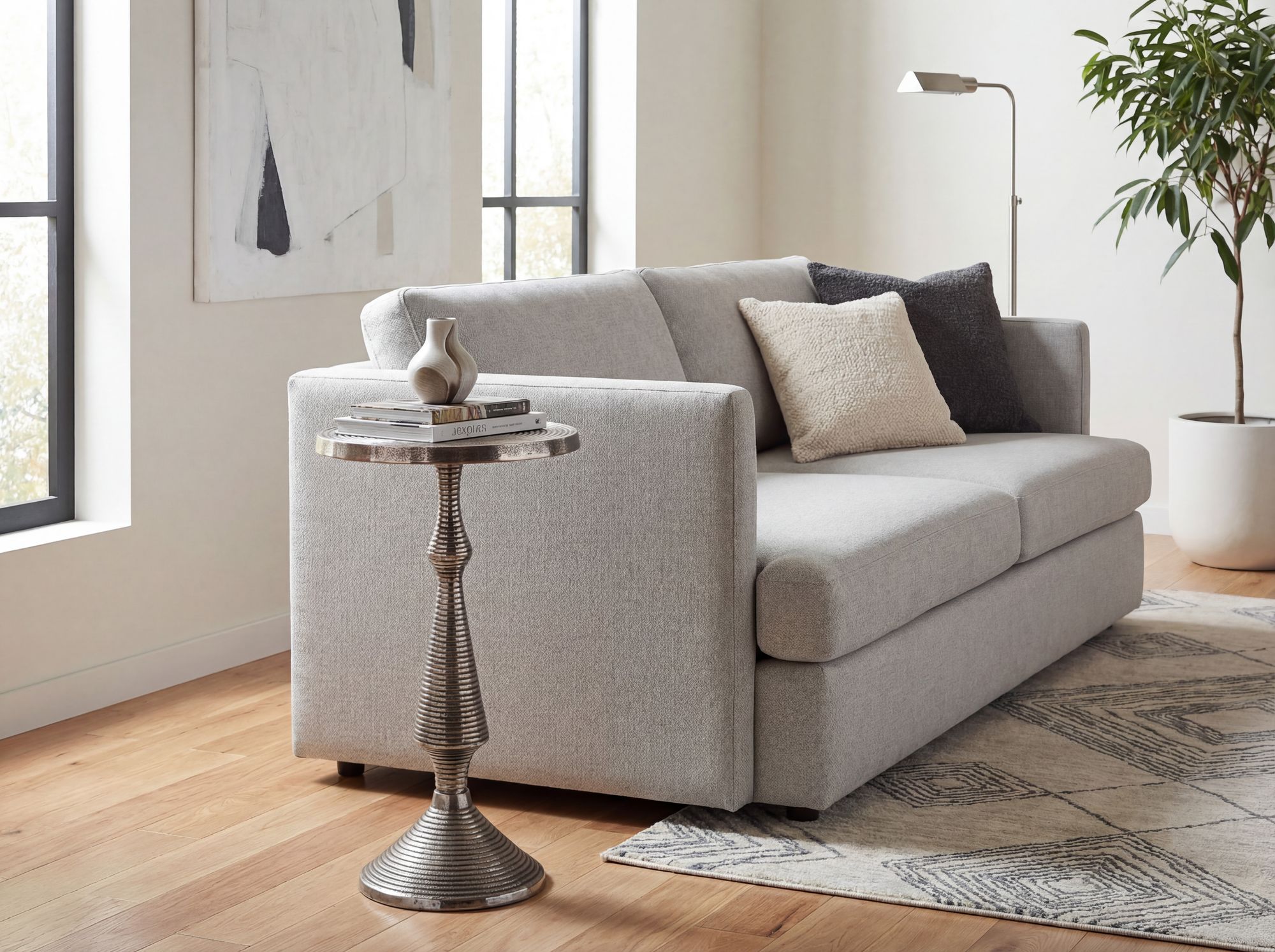 Beistelltisch Steinkjer Aluminium Silber Ø 30 × H 54 cm