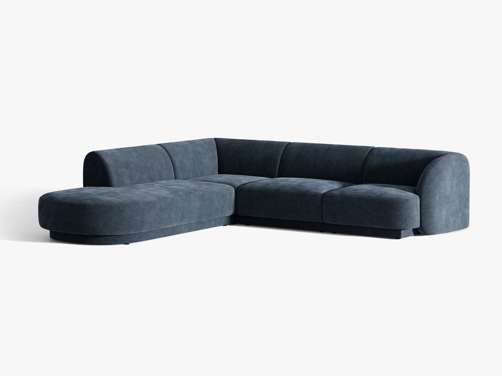 Micadoni Ecksofa Miley 6-Sitzer Links Chenille Haga Königsblau