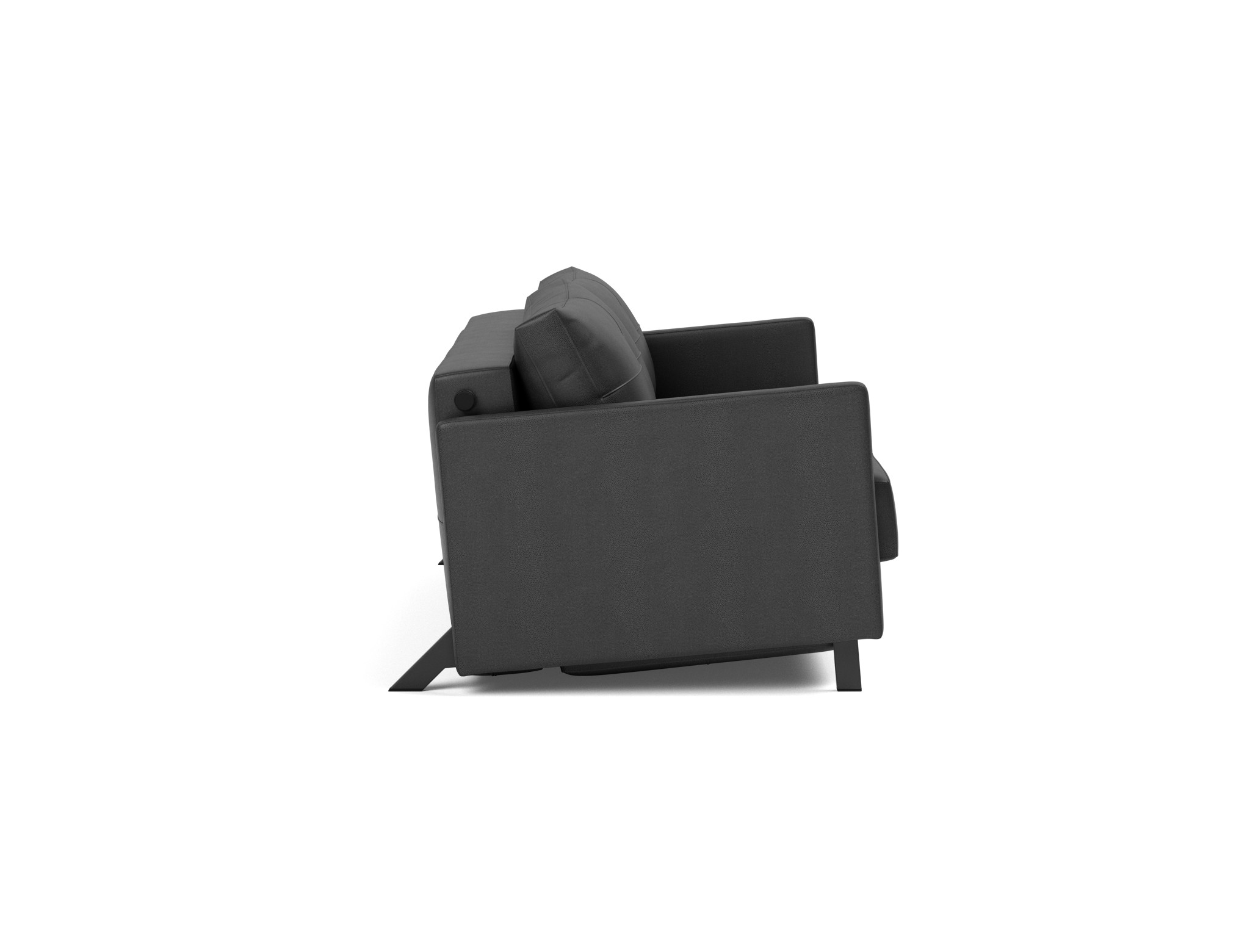 Schlafsofa Cubed mit Armlehnen 160 Lederoptik Faunal 550-Black