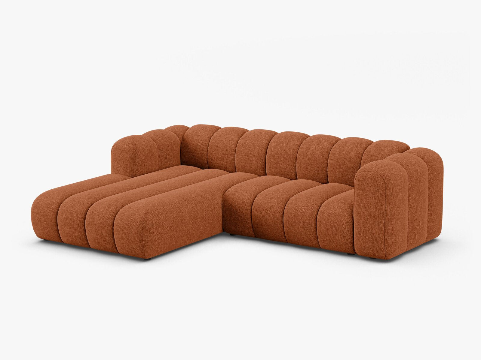 Micadoni Modulares Ecksofa Lupine 4-Sitzer mittelgroß Links Chenille Eden Ziegel
