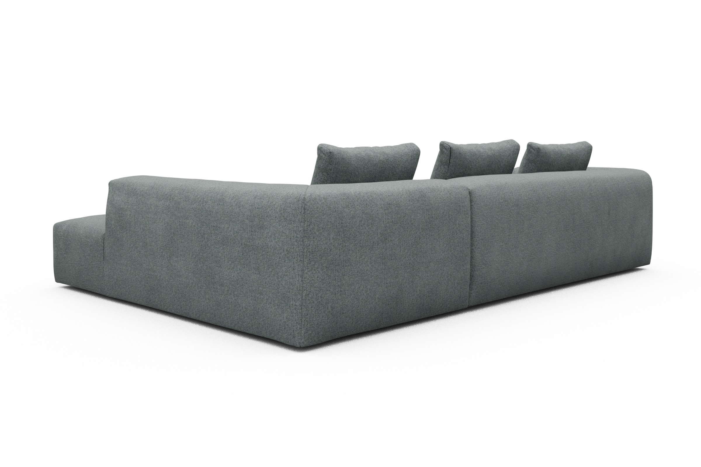 Ecksofa Fred Relax-Ecke rechts mit 2,5-Sitzer Casone-Light-Mixed-Green