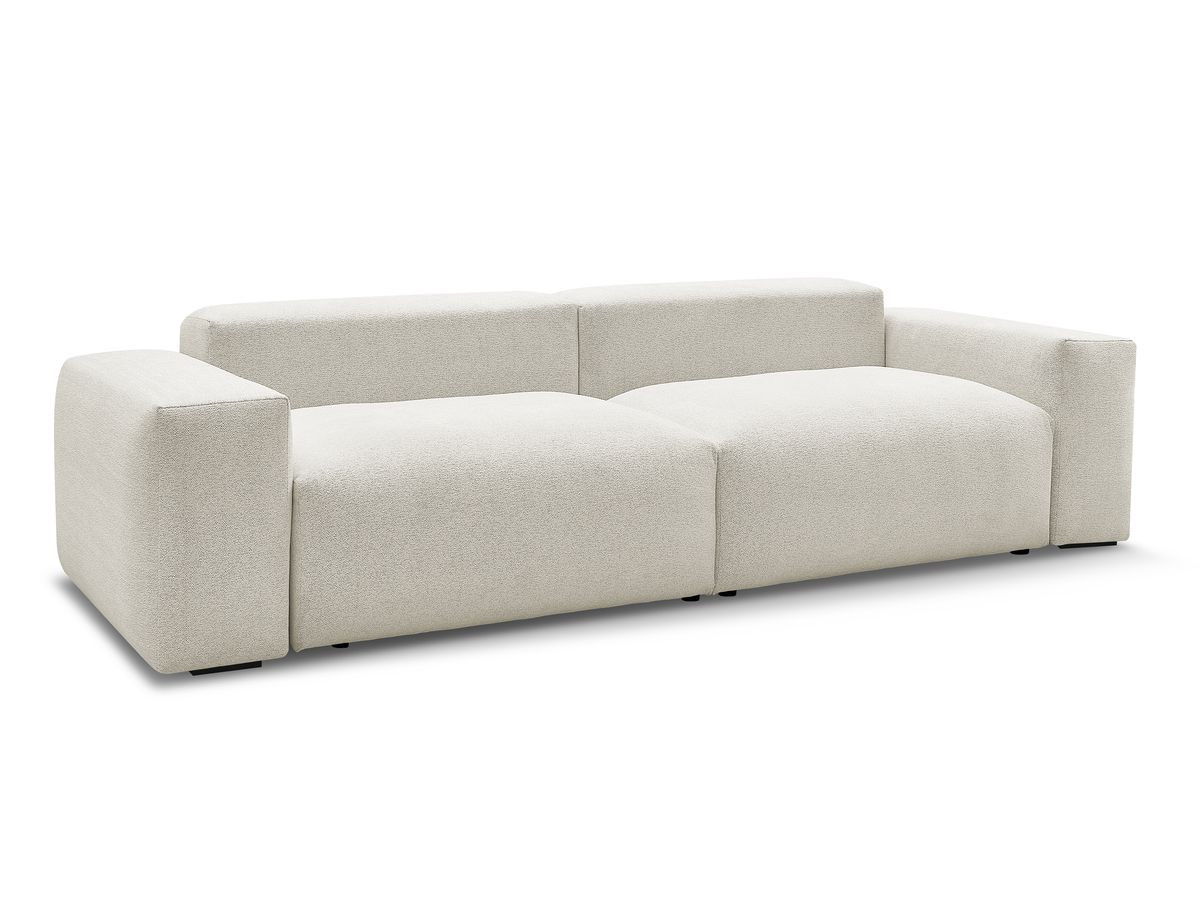 Bobochic Voltaire Sofa 4-Sitzer 320 × 124 cm Melange-Stoff Weiß
