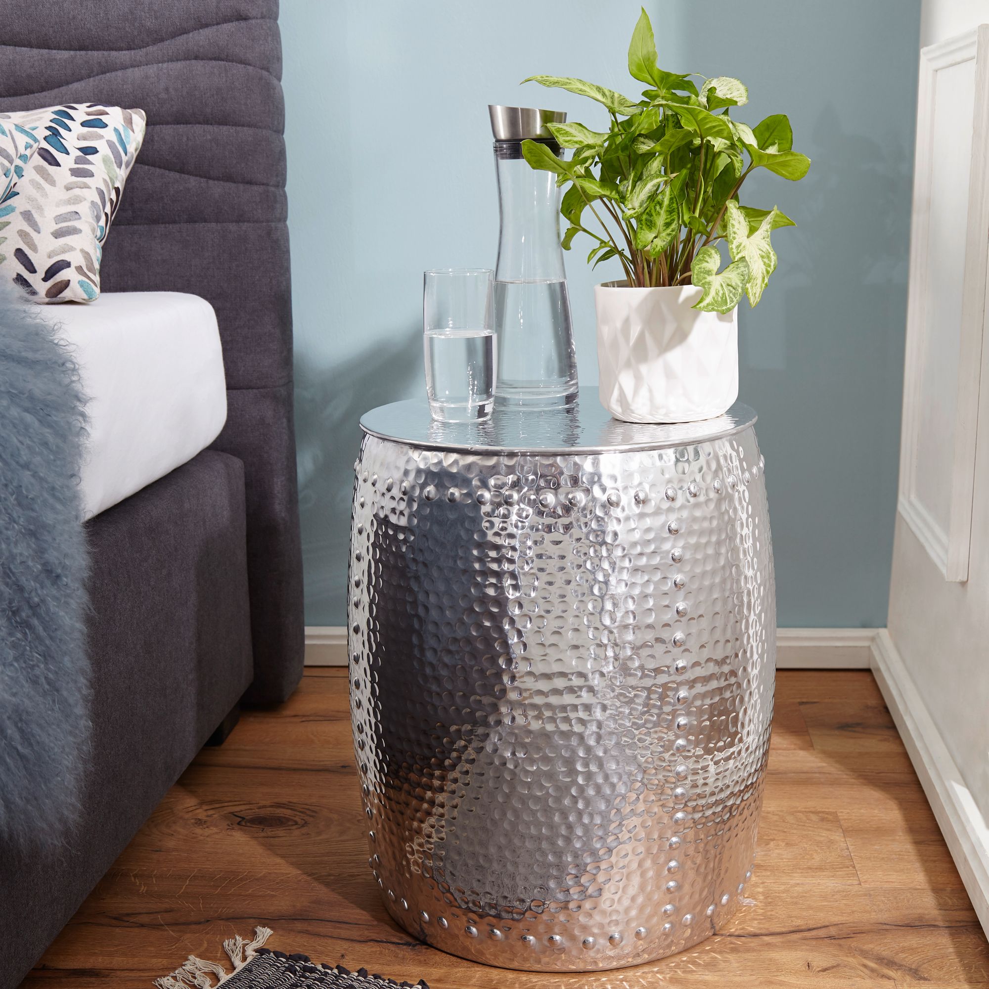 Beistelltisch Vega Aluminium Silber Ø 42 × H 49 cm