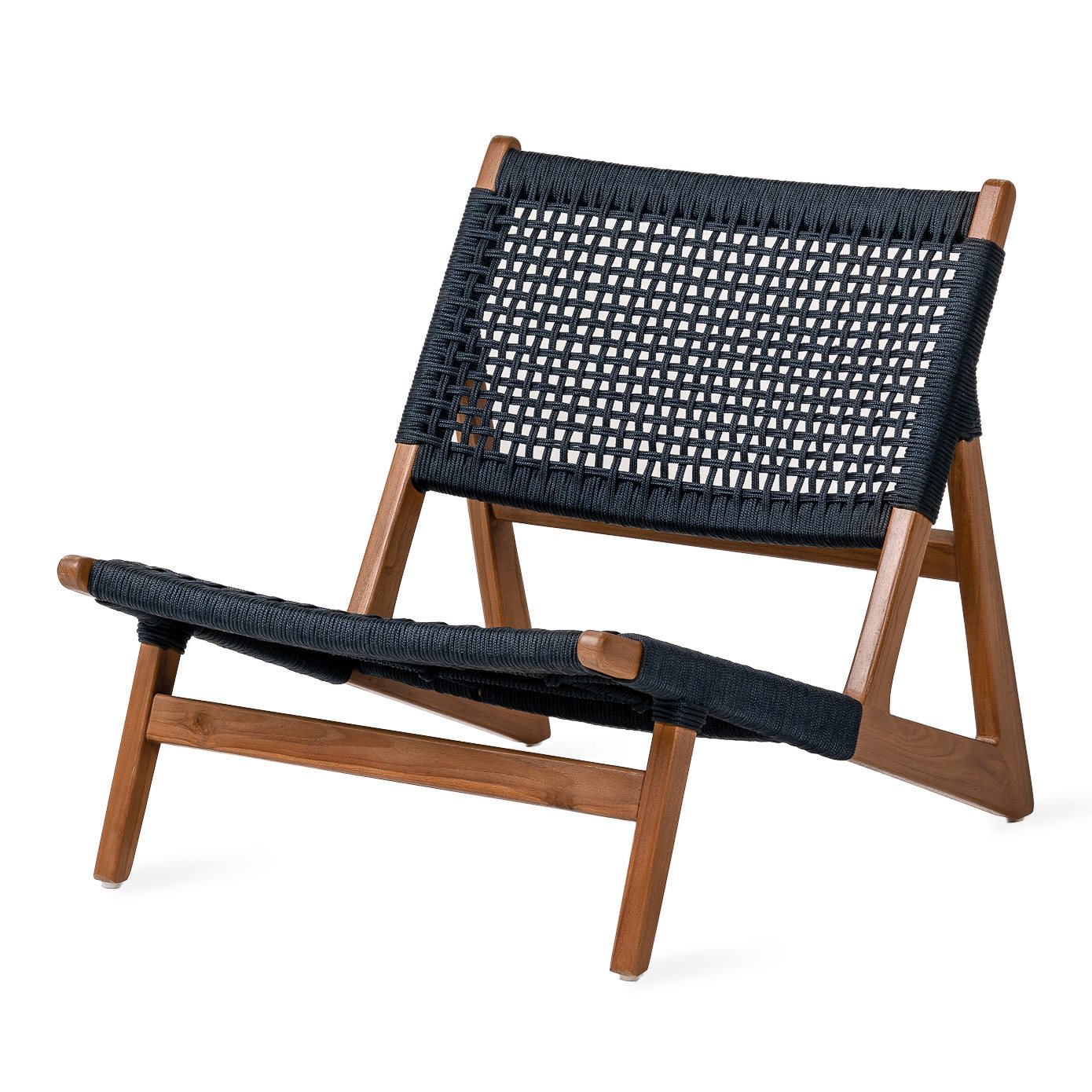 Jesper Home Outdoor-Akzentstuhl Kuwana Indigo-Weave Gestell Bernstein