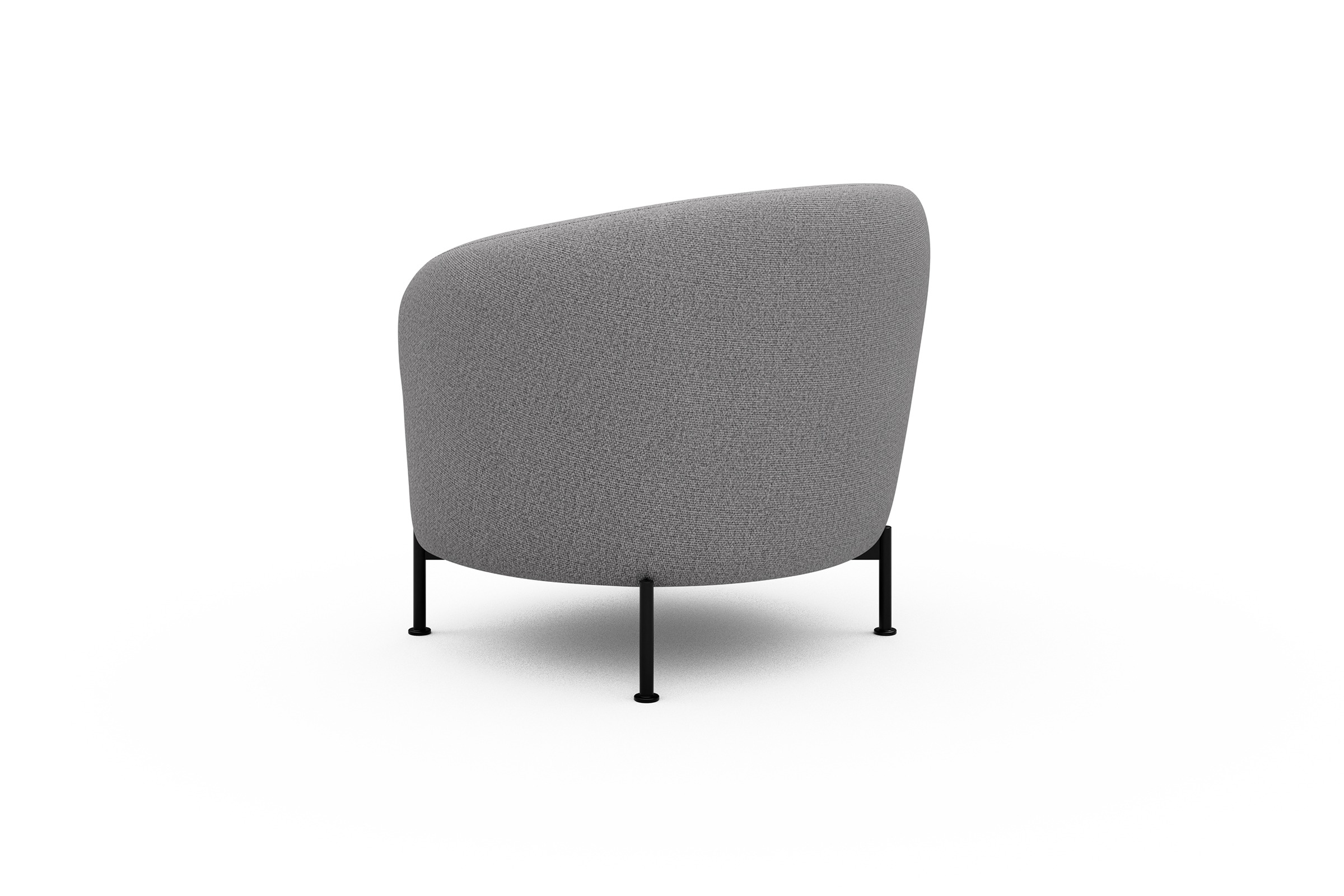 Sessel Ronda X-Metallgestell Schwarz Sama-Grey