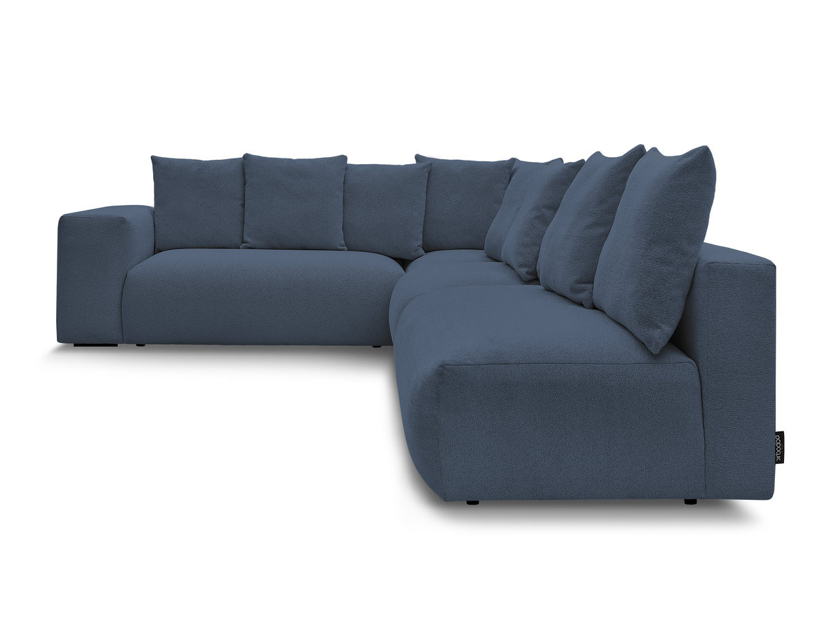 Bobochic Voltaire Ecksofa 322 × 268 cm Melange-Stoff Dunkelblau Ecke links
