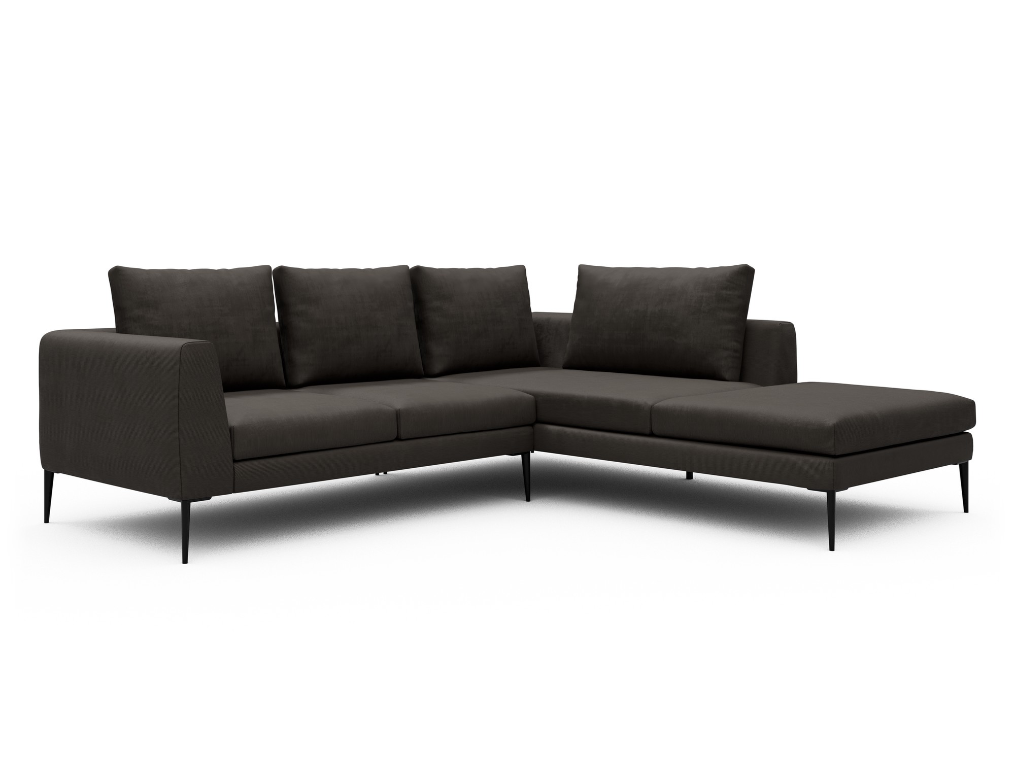 Skandi Home Ecksofa Paul Relax-Ecke rechts mit 2-Sitzer Cordufine-Taupe moebelfaktor