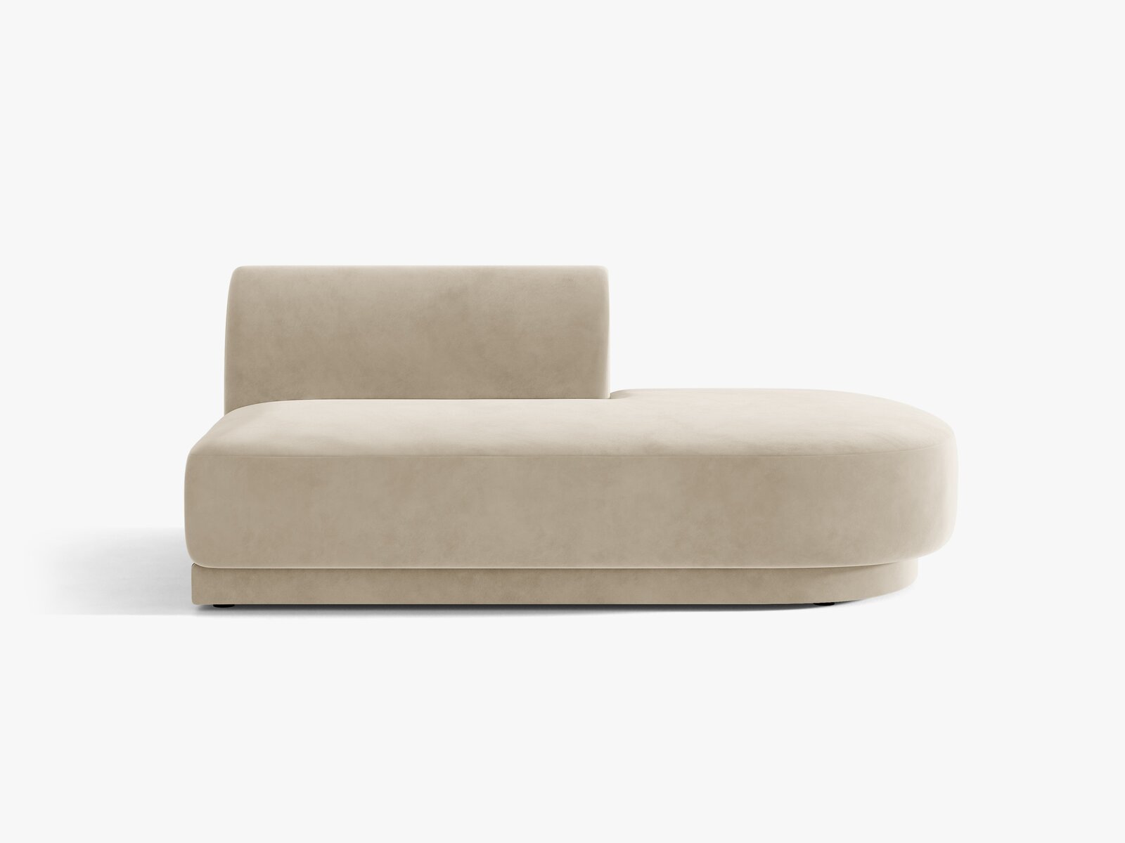 Micadoni 2-Sitzer Sitzmodul offen Miley Samt Bluvel Dunkelbeige Rechts
