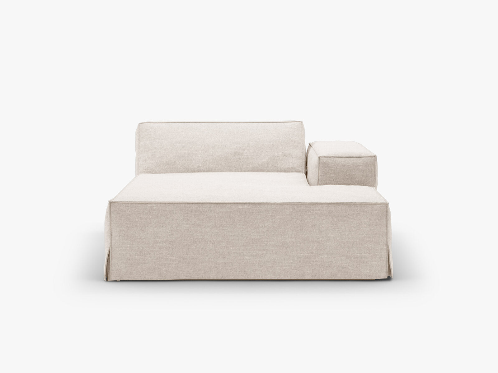 Micadoni Recamiere Jodie 1-Sitzer Rechts Strukturierter Stoff Lins Beige