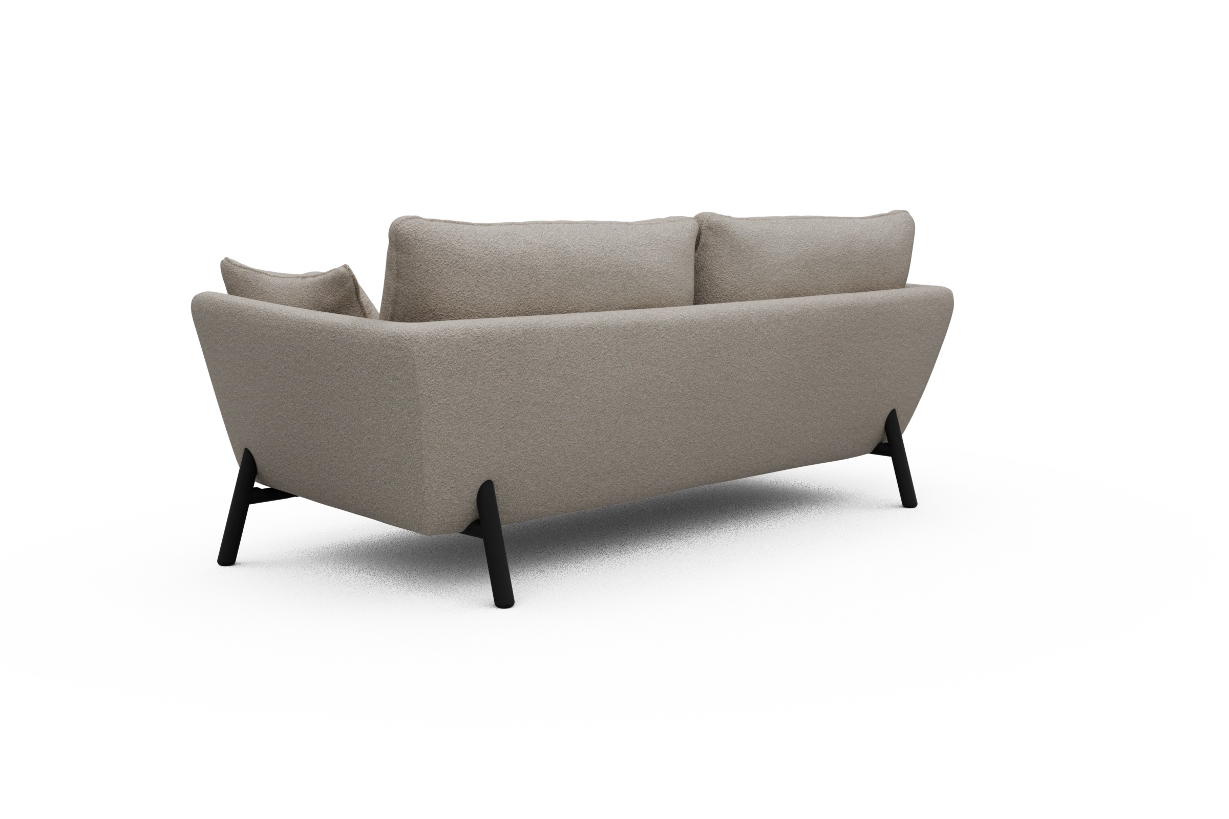 Sofa Emil 3-Sitzer Beinfarbe Eiche Schwarz Aivi-Lace-Beige