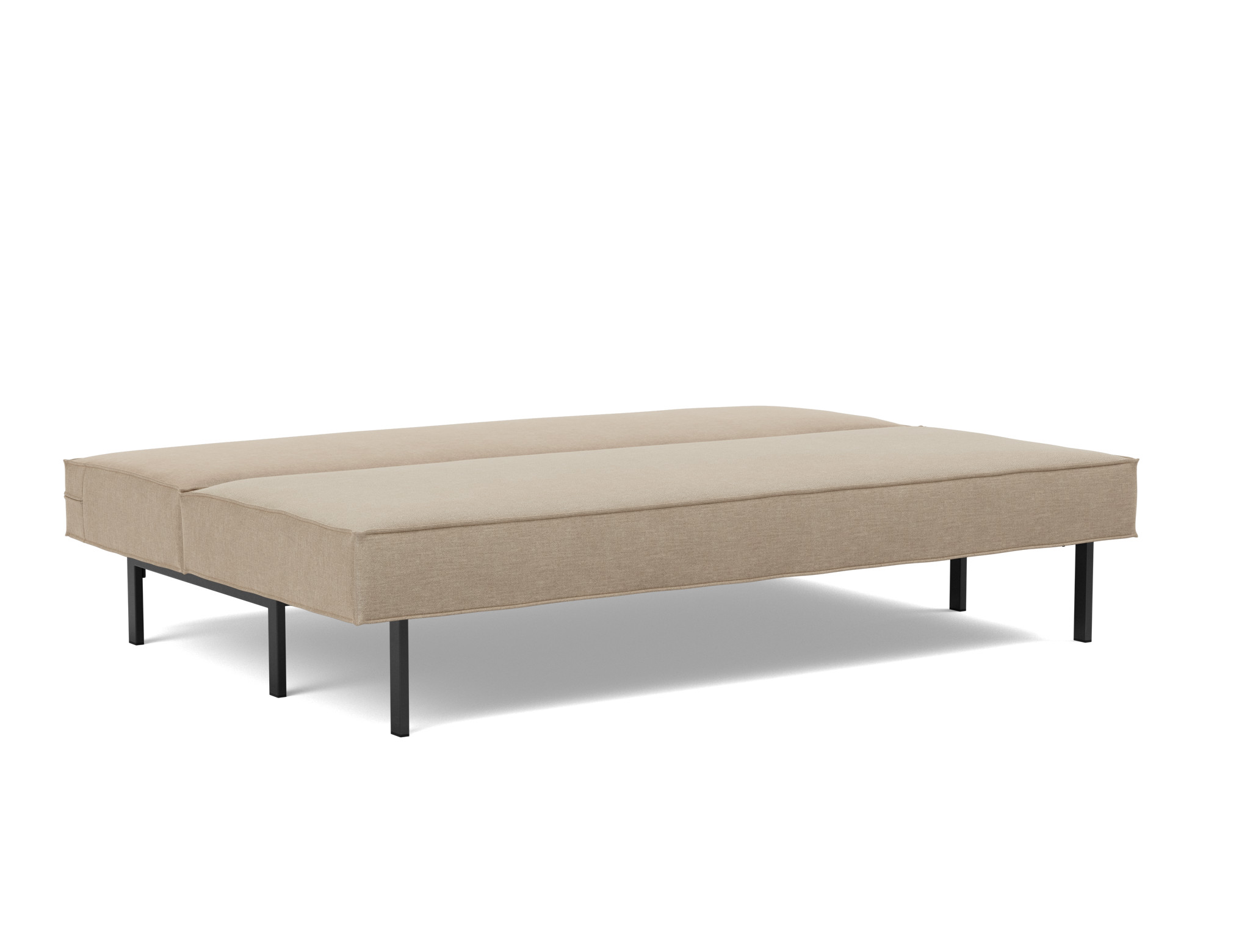 Schlafsofa Sly Flachgewebe Phobos 587-Mocha Beine Schwarzes Metall