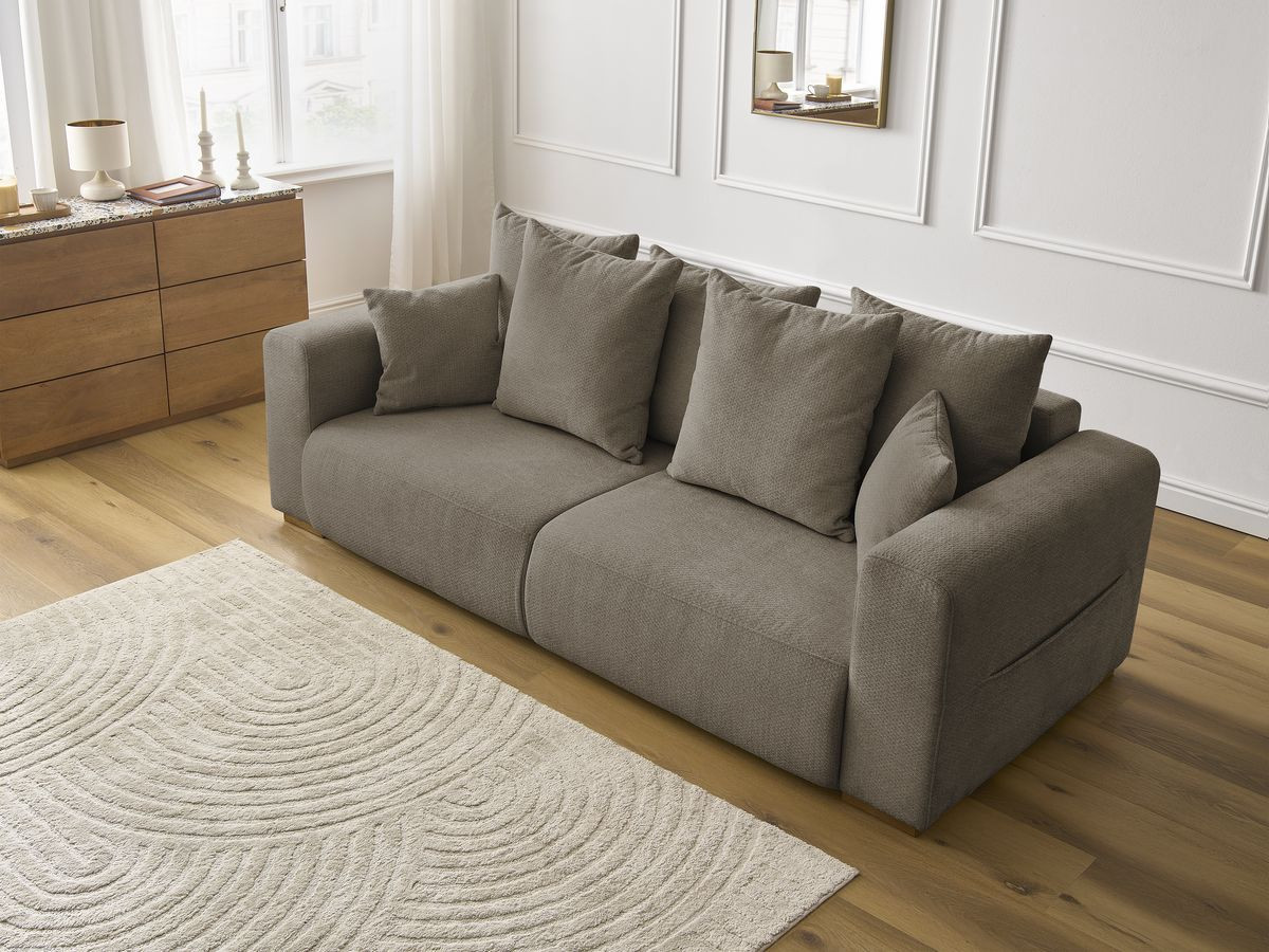 Bobochic Sidonie Sofa 3-Sitzer Melange-Stoff Taupe
