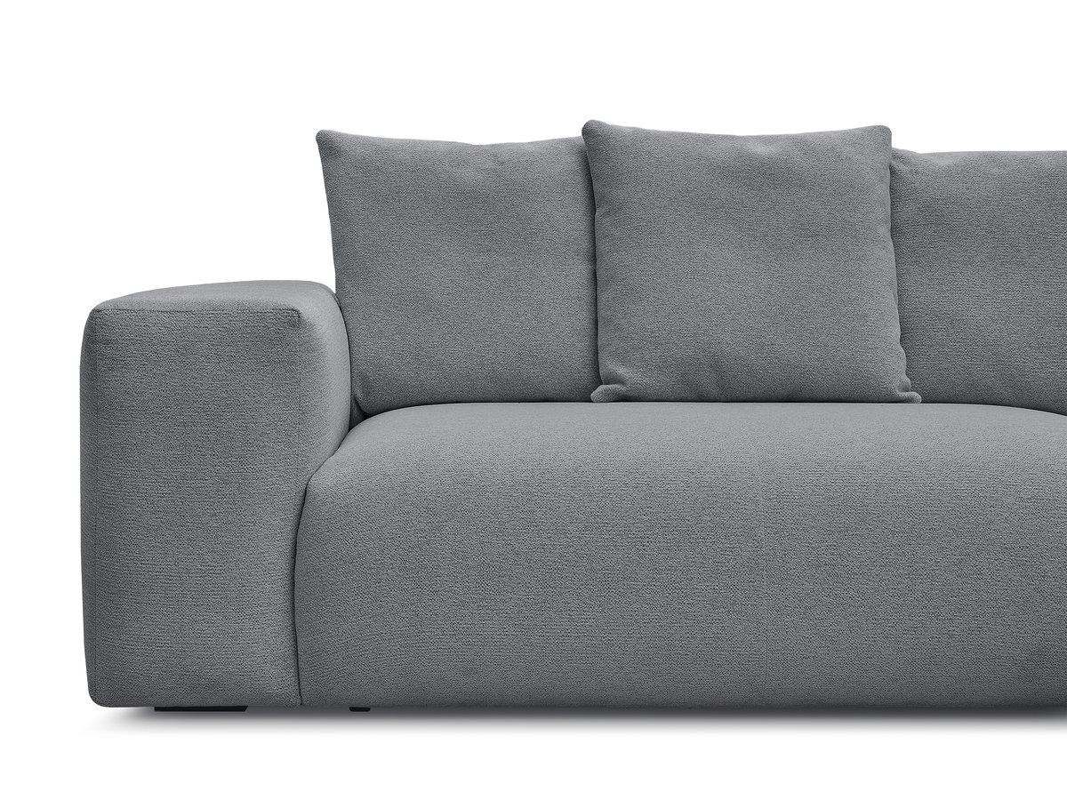 Bobochic Voltaire Ecksofa 268 × 214 cm Melange-Stoff Dunkelgrau Ecke rechts