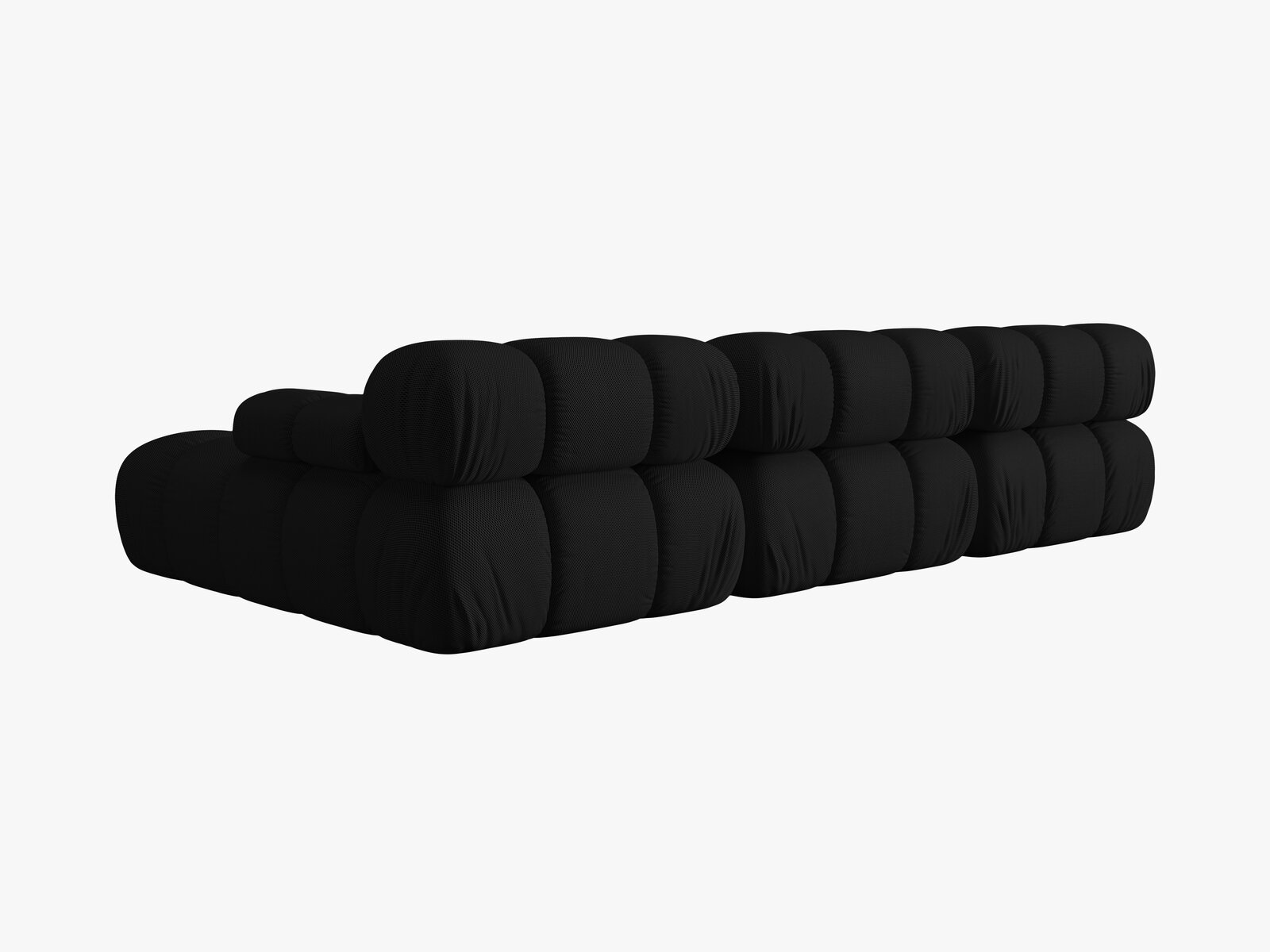 Micadoni Modulares Ecksofa Bellis 4-Sitzer Rechts 3D-Stoff Sonic Schwarz