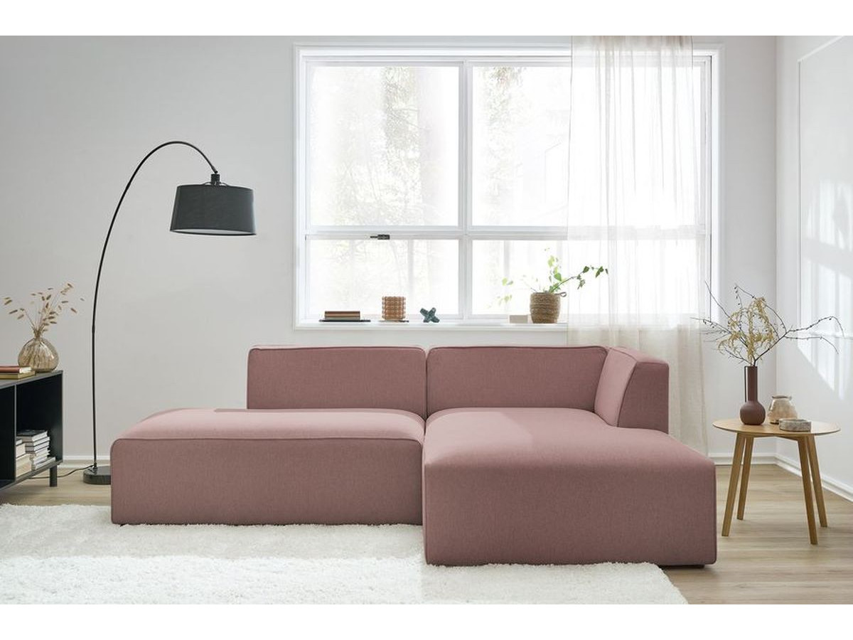 Bobochic Megeve Ecksofa Melange-Stoff Rosa Ecke rechts