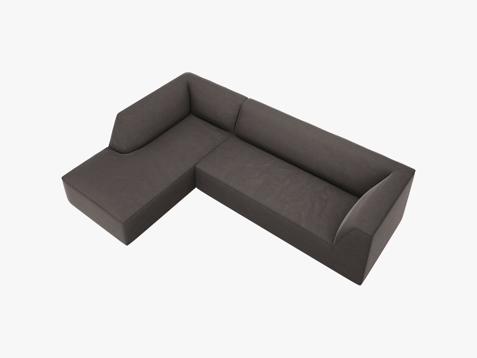 Micadoni 4-Sitzer Modular Sofa Ruby Links Samt Salvador Dunkelgrau