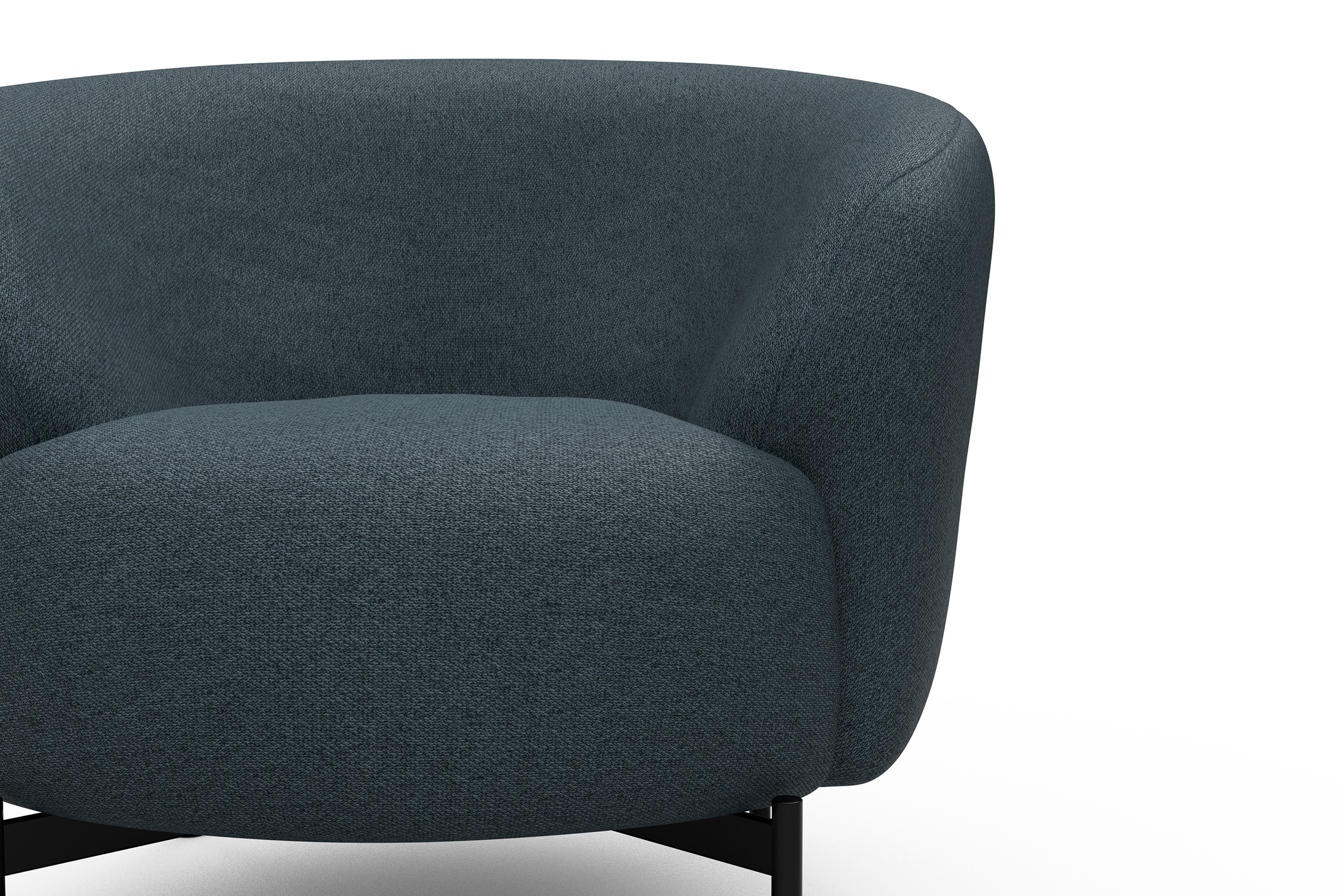 Sessel Ronda X-Metallgestell Schwarz Denari-Royal-Blue