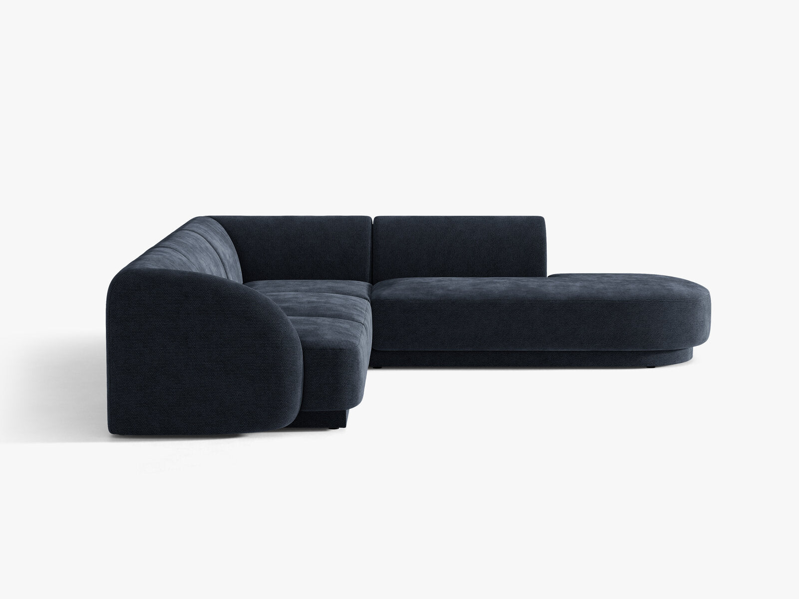Micadoni Ecksofa Miley 6-Sitzer Chenille Eden Marineblau Rechts