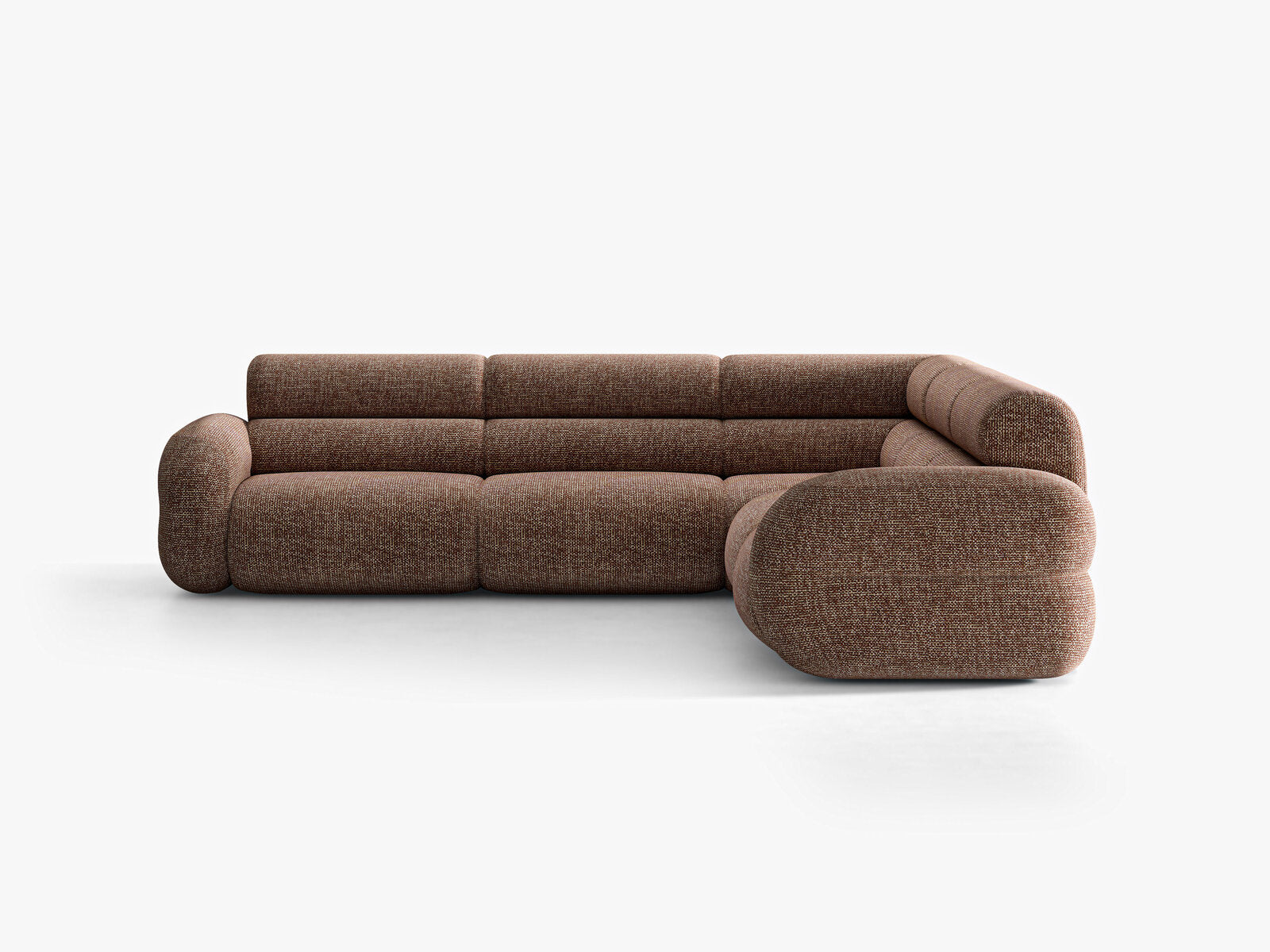 Micadoni Neo Modulares symmetrisches Ecksofa Chenille SILENCIO Braun