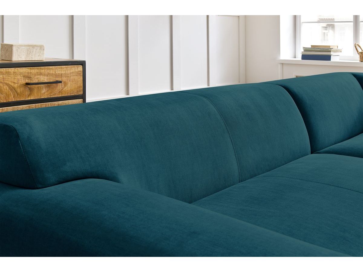 Bobochic Lavena Ecksofa 312 × 220 cm Samt Dunkelblau Ecke rechts