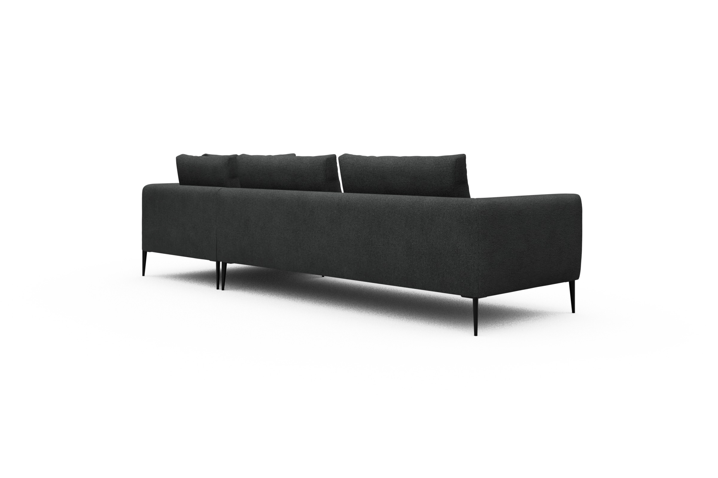 Ecksofa Paul Relax-Ecke links mit 3-Sitzer Boucle-Charcoal
