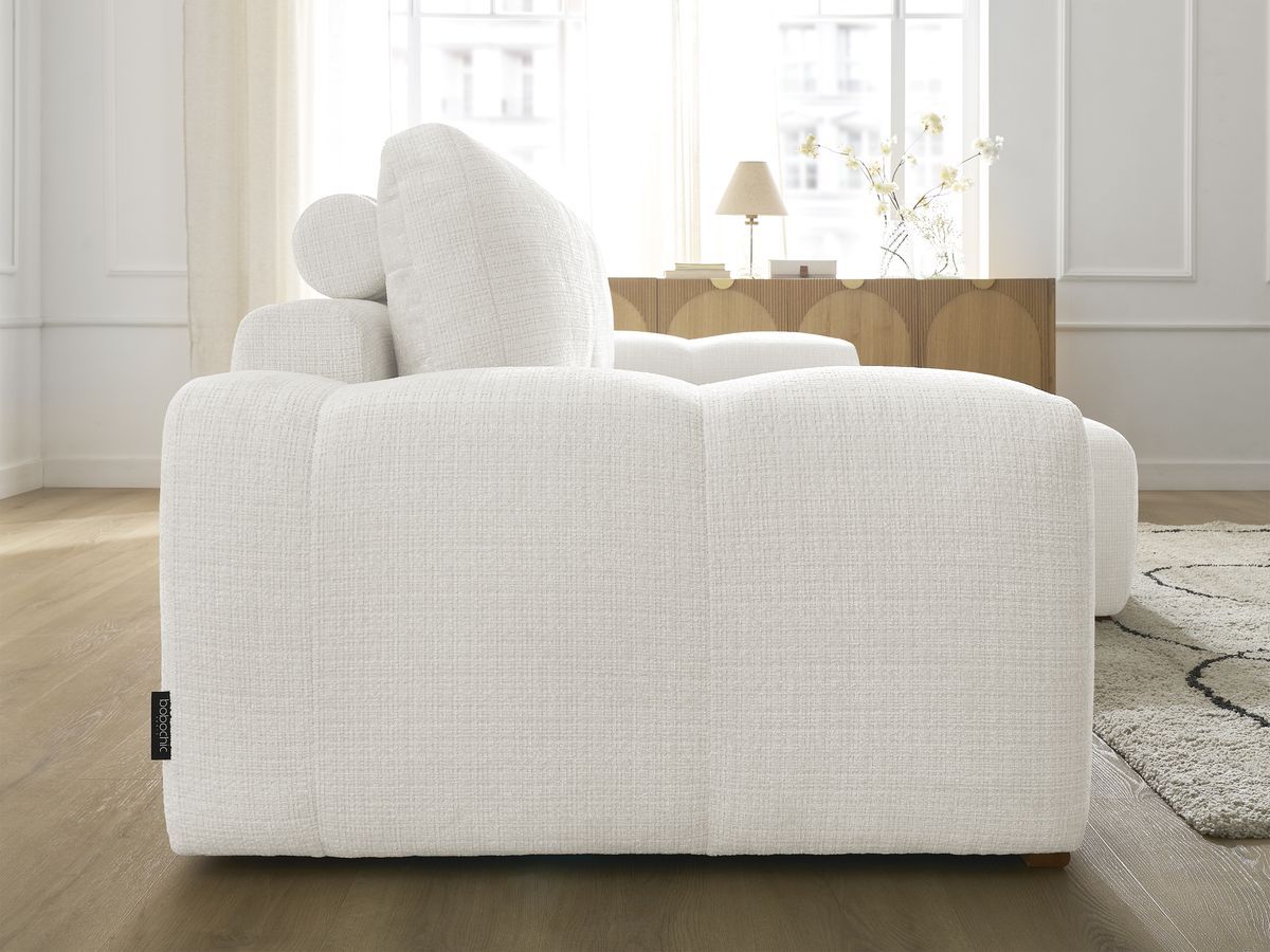 Bobochic Anakin Ecksofa, 2 Kissen Strukturstoff Weiß