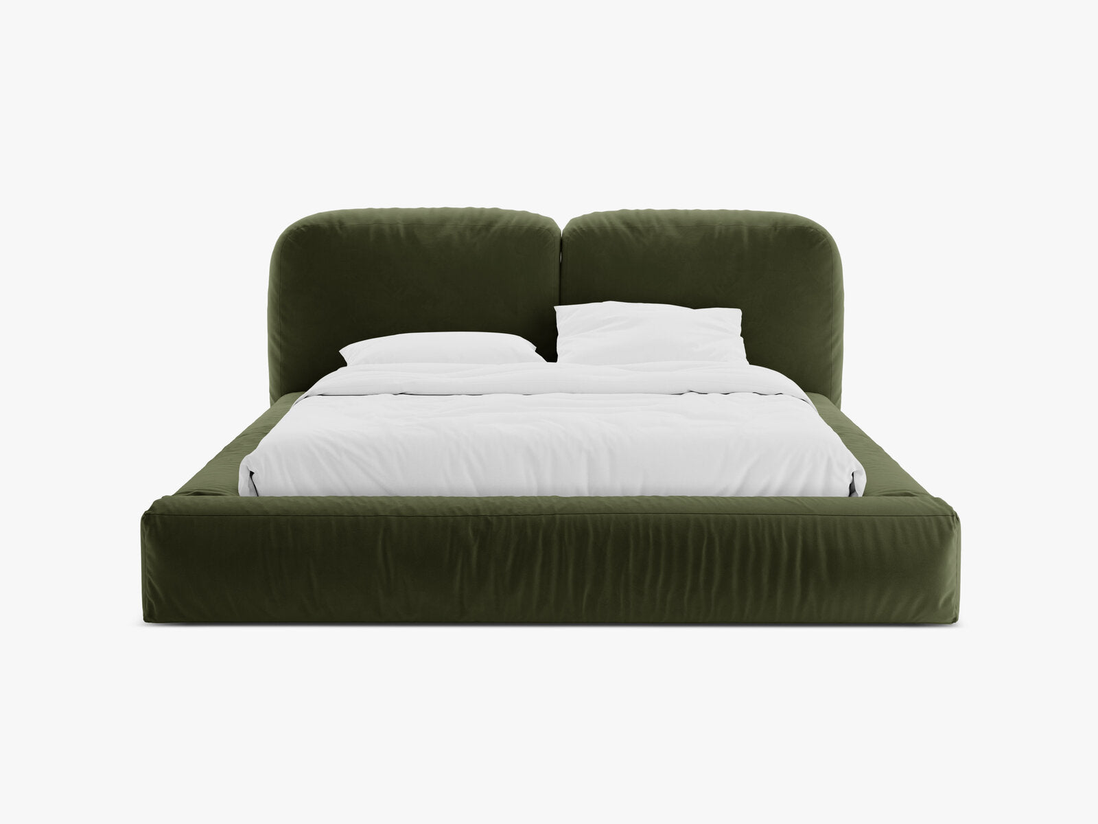Micadoni Stauraumbett mit Kopfteil Martina Samt Vogue Grün 200x200