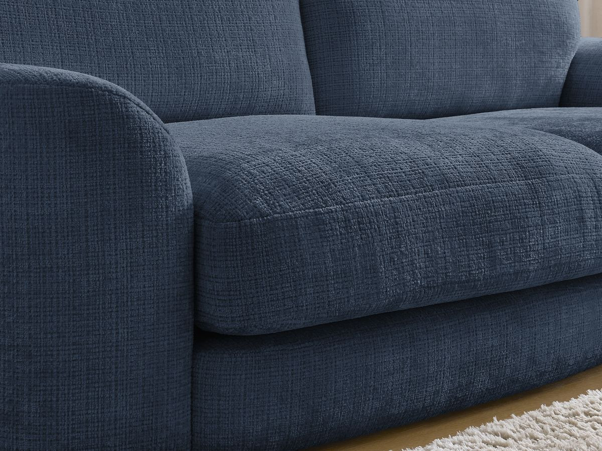 Bobochic Leonore Sofa 3-Sitzer Strukturstoff Dunkelblau
