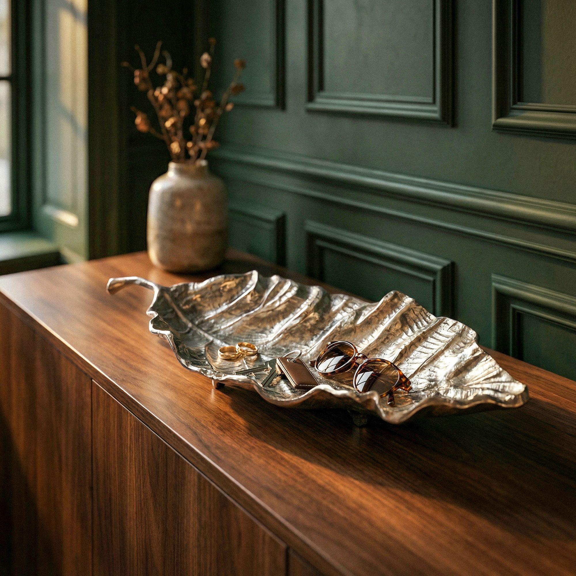Dekoschale Rennebu Aluminium Silber 67 × 27 × 11 cm