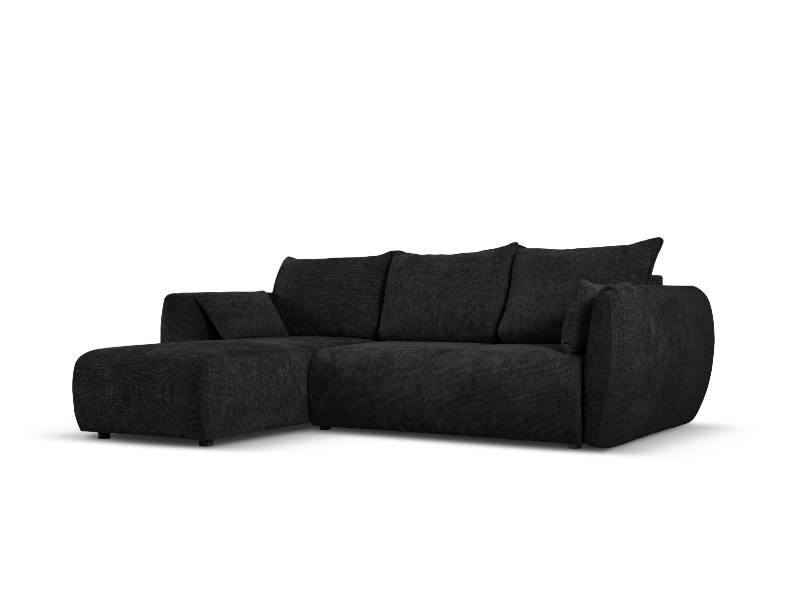 Cosmopolitan Design Ecksofa Matera 4-Sitzer mit Schlaffunktion Chenille Eden Anthrazit Links