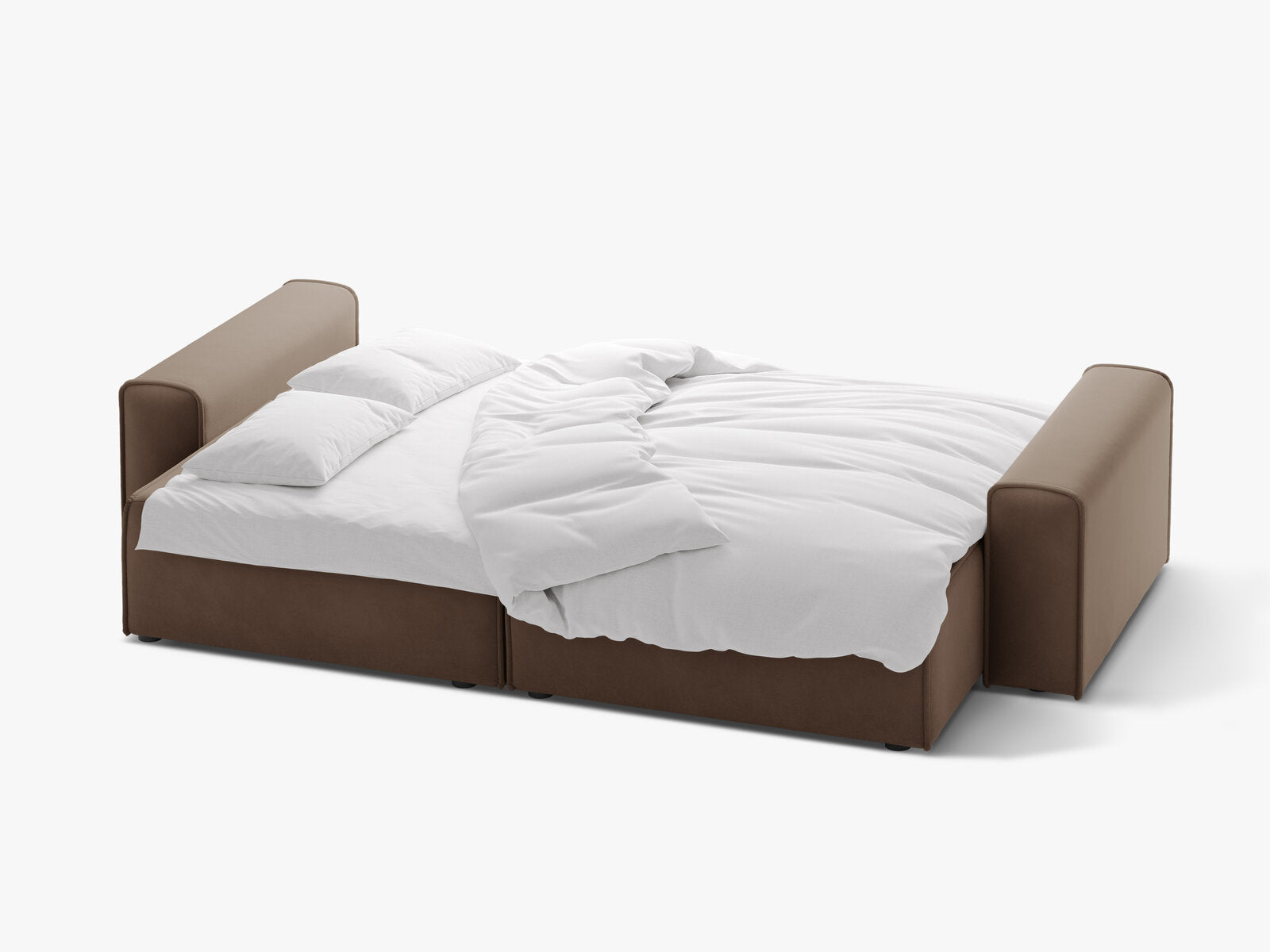 Micadoni Sofa Victor 3-Sitzer mit Schlaffunktion Samt Schokolade