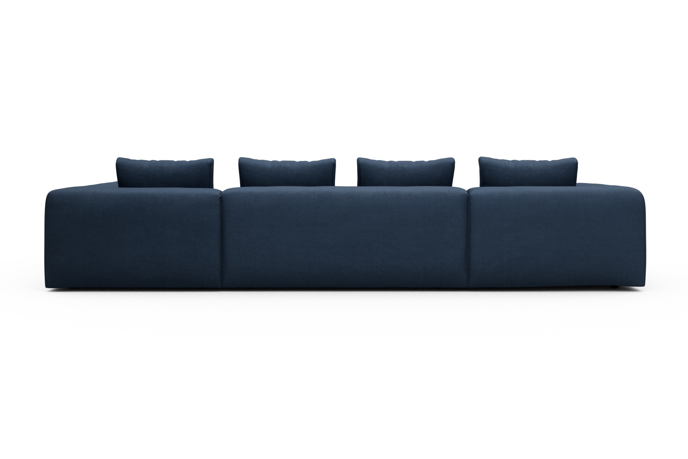 Wohnlandschaft Fred Relax-Ecke rechts mit 2-Sitzer und Chaiselongue links Weda-Blue