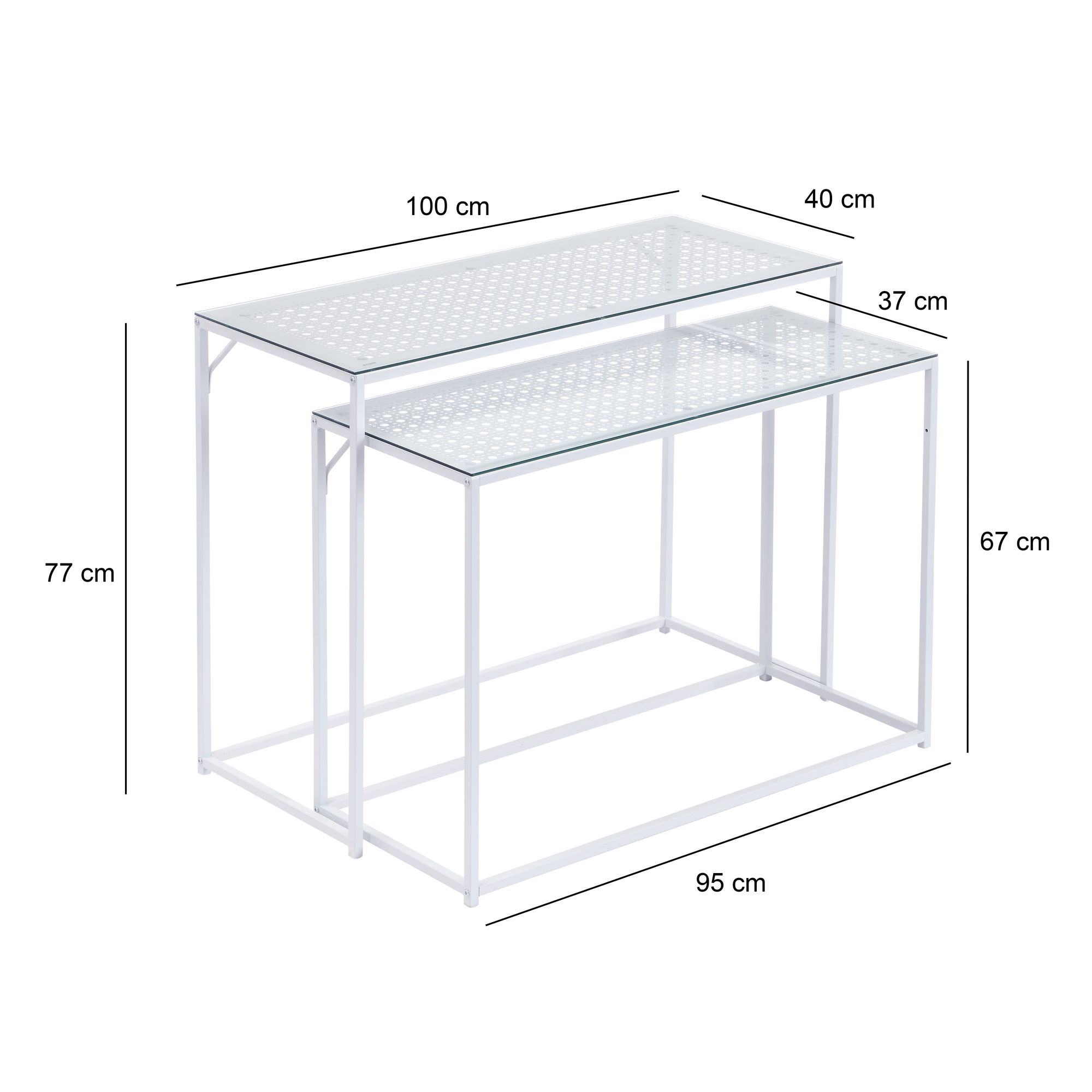 Konsolentisch Naerbo Glas Weiß 100 × 40 × 77 cm