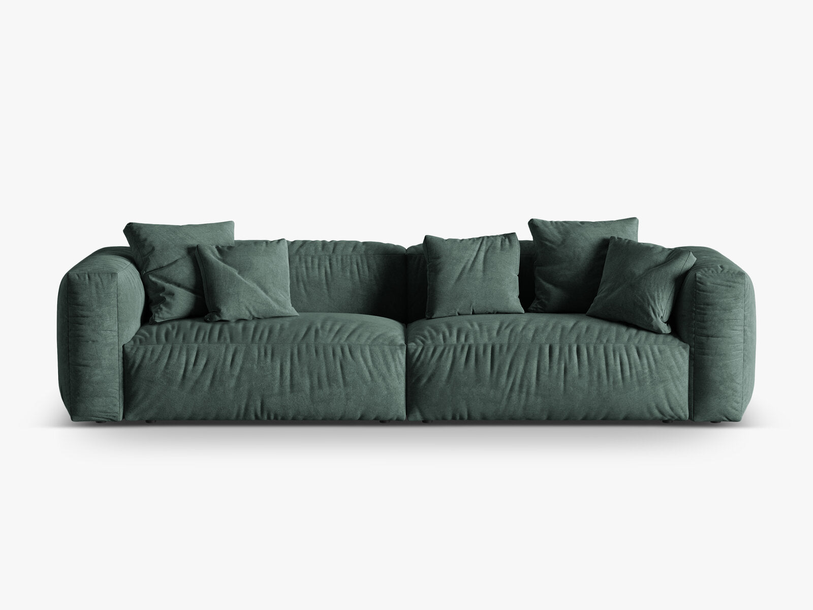 Micadoni Sofa Martina 4-Sitzer Samt Vogue Petrol
