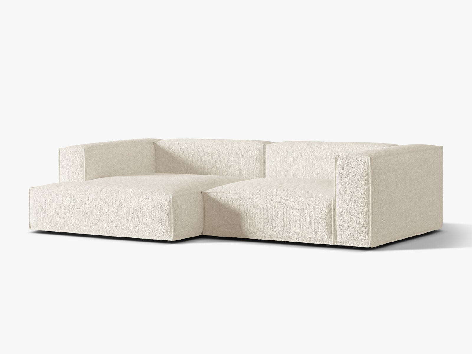 Micadoni Ecksofa Nuria 4-Sitzer Links Boucle Elfenbein
