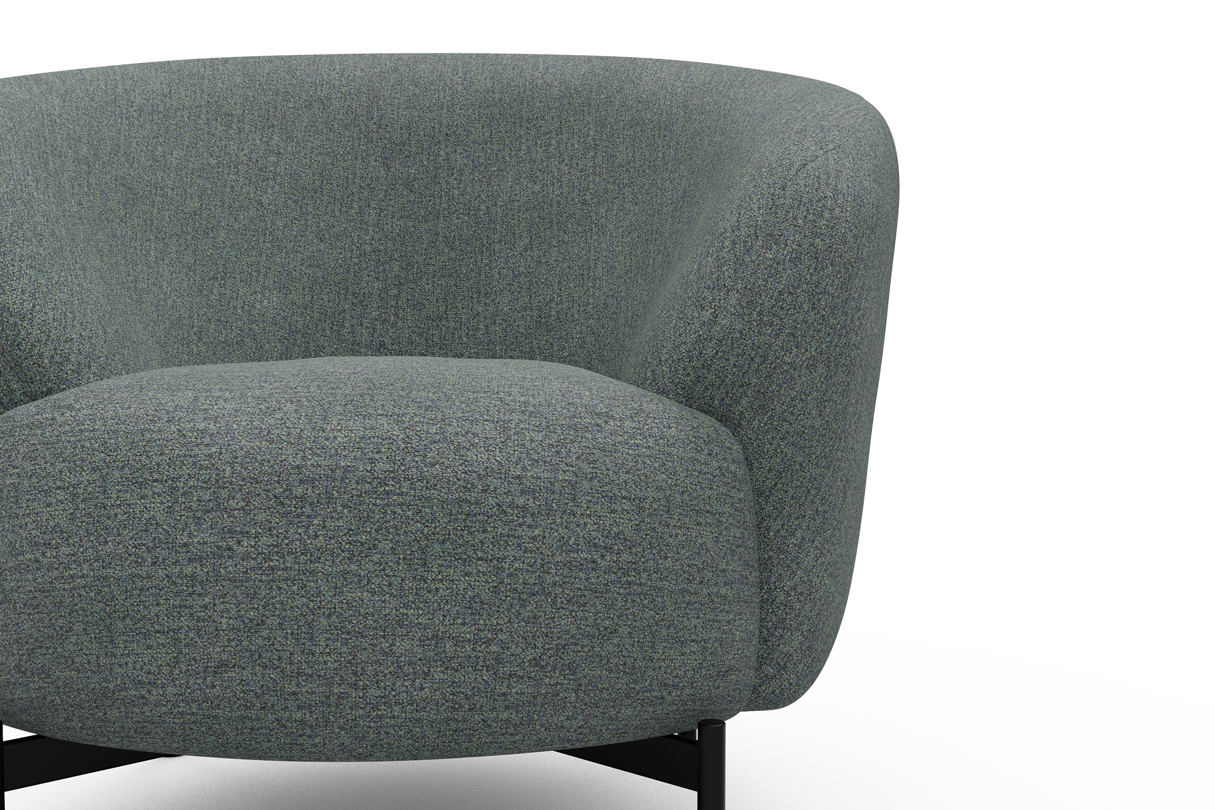 Sessel Ronda X-Metallgestell Schwarz Carreno-Ice-Blue
