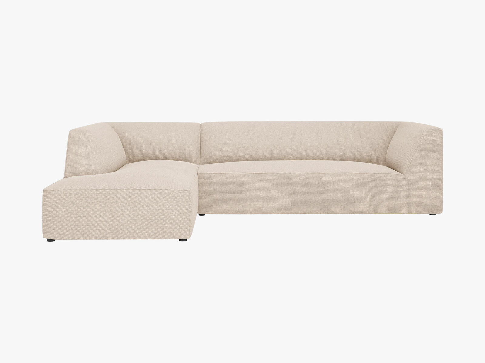 Micadoni 4-Sitzer Modular Sofa Ruby Links Strukturierter Stoff Ottawa Beige