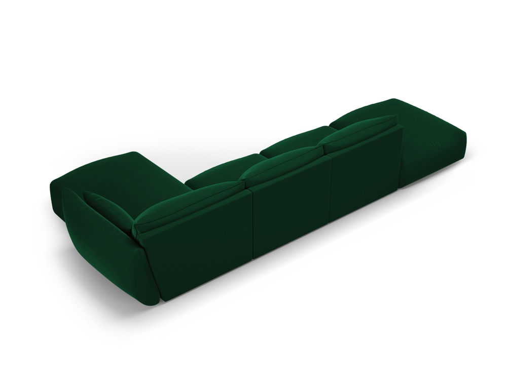 Cosmopolitan Design Ecksofa Matera 5-Sitzer offen Samt Salvador Flaschengrün Rechts