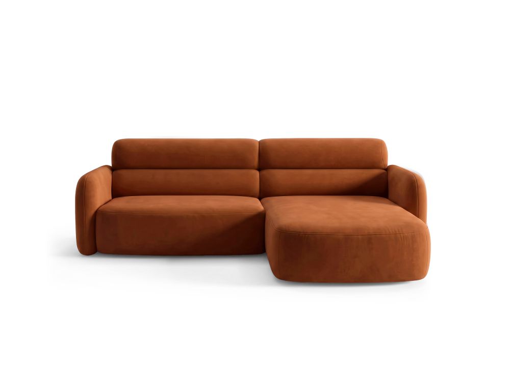 Cosmopolitan Design Ecksofa Malmo 3-Sitzer Samt Bluvel Terrakotta Rechts