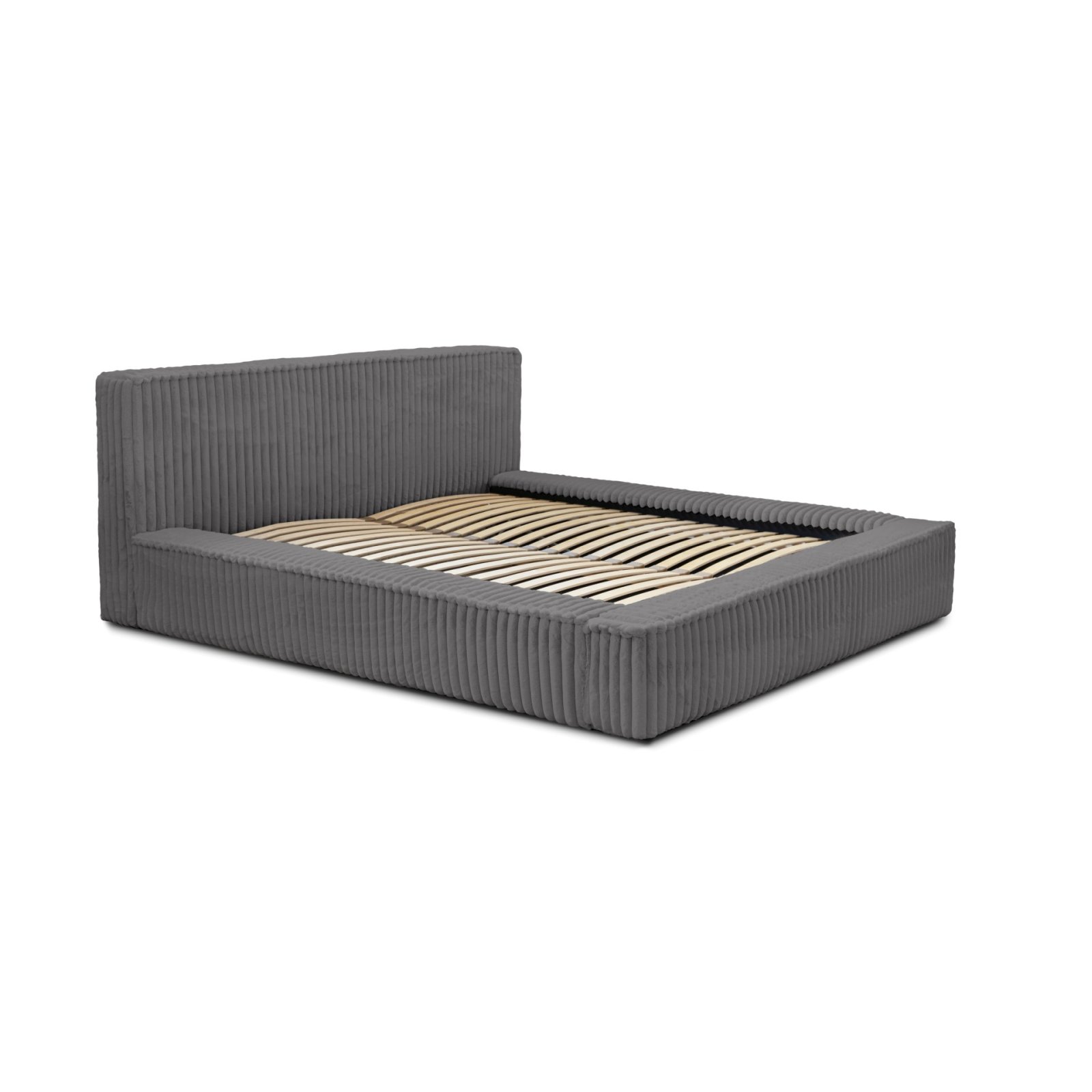 Polsterbett Lento Softcord mit Fellstruktur 180x200 mit Holzrahmen Vito 16