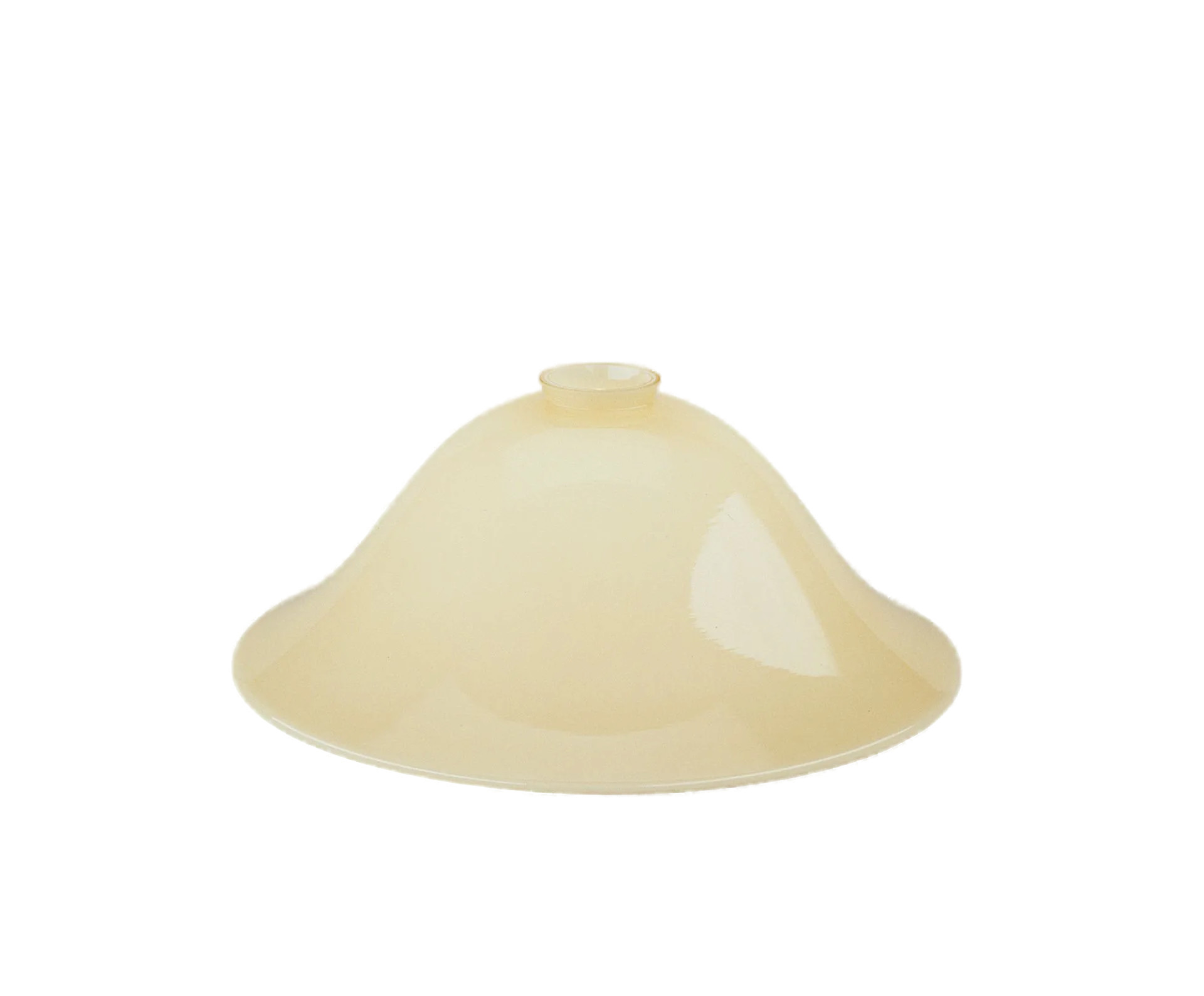 Berliner Messinglampen Glasschirm Nr. 90 Glockenform, Elfenbein