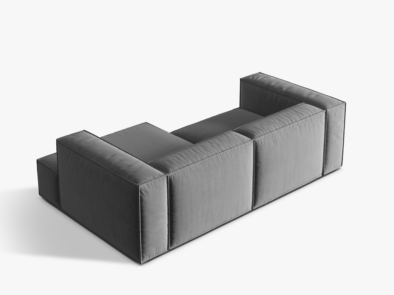Micadoni Ecksofa Nuria 3-Sitzer Rechts Samt Grau