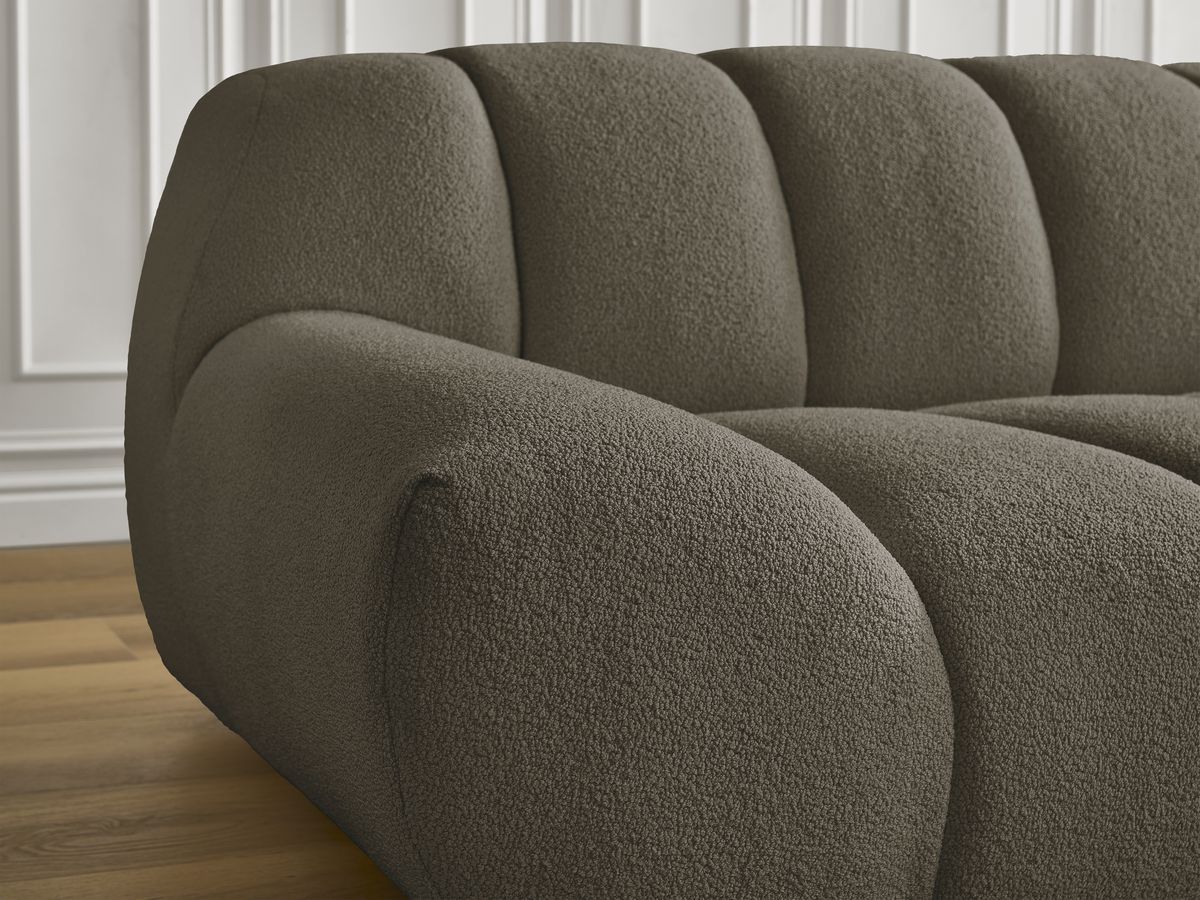 Bobochic Hayden Sofa 2-Sitzer Bouclé-Stoff Braun