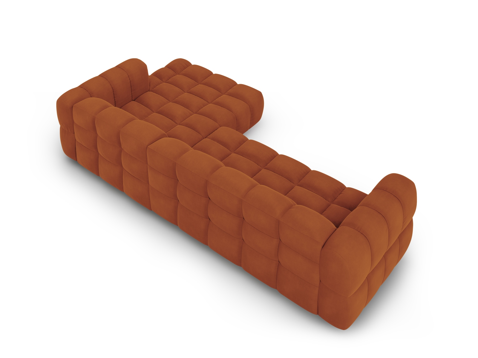 Cosmopolitan Design Ecksofa Sky 4-Sitzer große Version Samt Casino Terrakotta Rechts