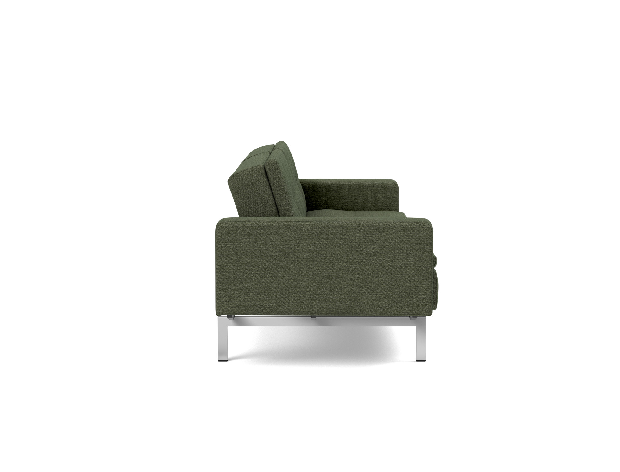 Schlafsofa Dublexo mit Armlehnen Strukturierter Stoff Taura 353-Forest Beine Chrom