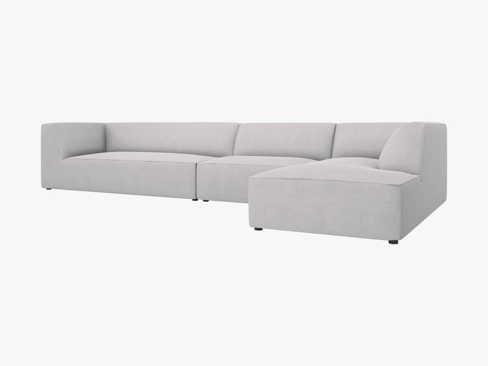 Micadoni Ecksofa Ruby 5-Sitzer Rechts Strukturierter Stoff Ottawa Hellgrau